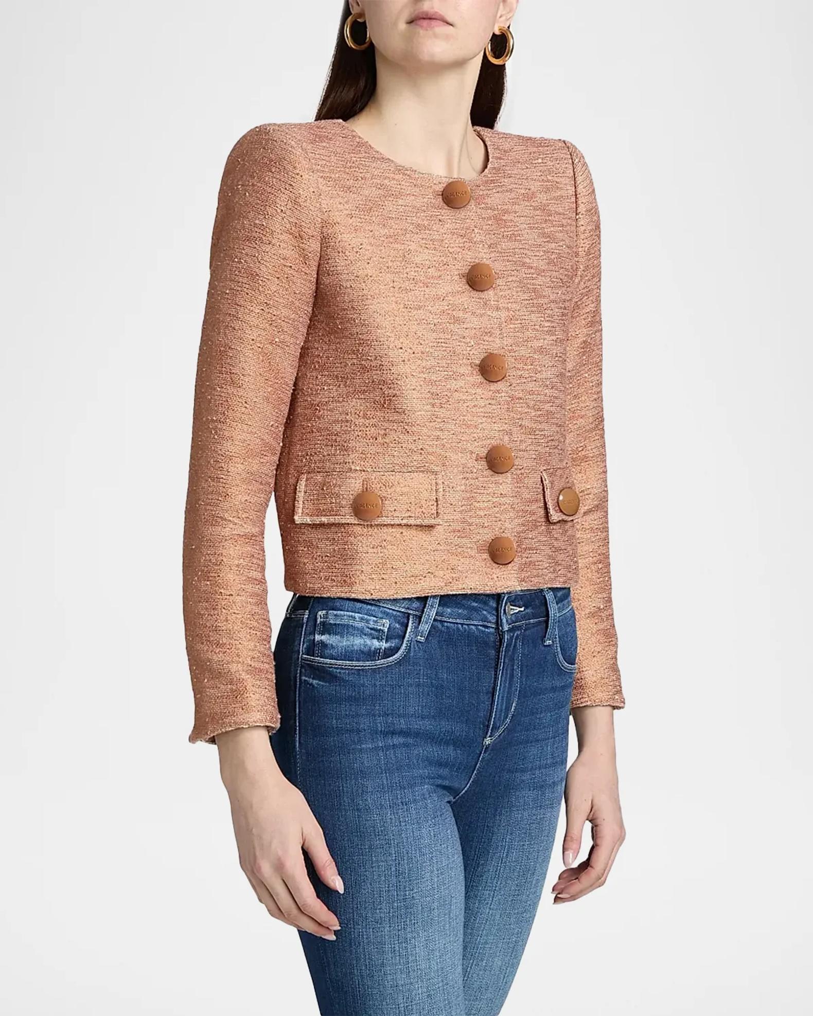 L'AGENCE Zell Boucle Collarless Blazer | Neiman Marcus