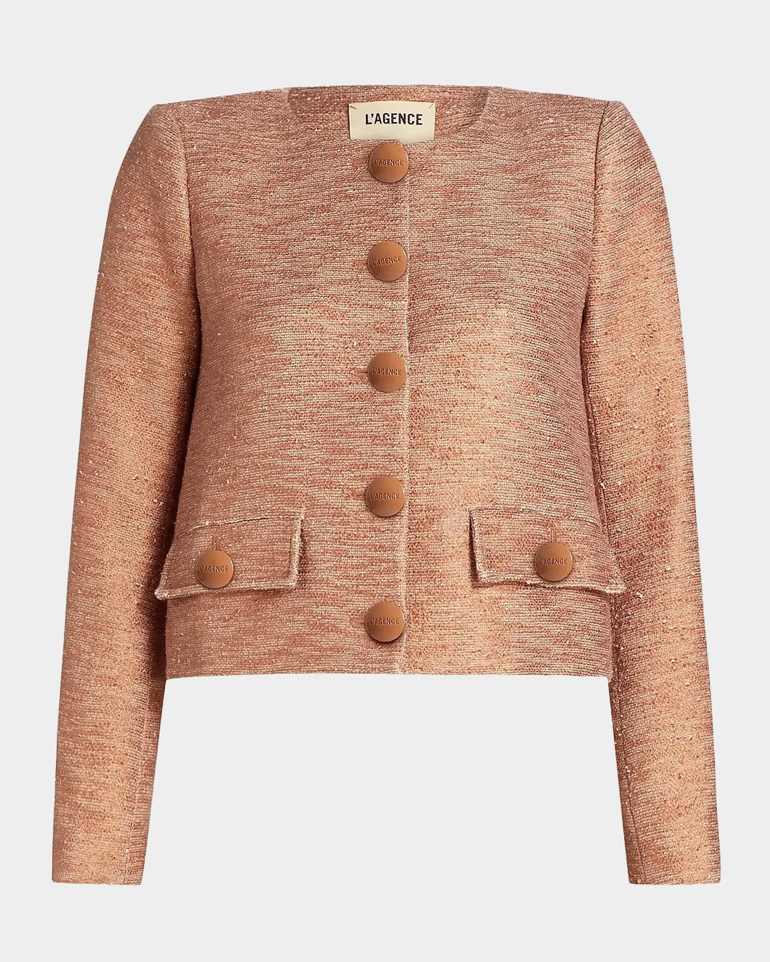 L'AGENCE Zell Boucle Collarless Blazer | Neiman Marcus