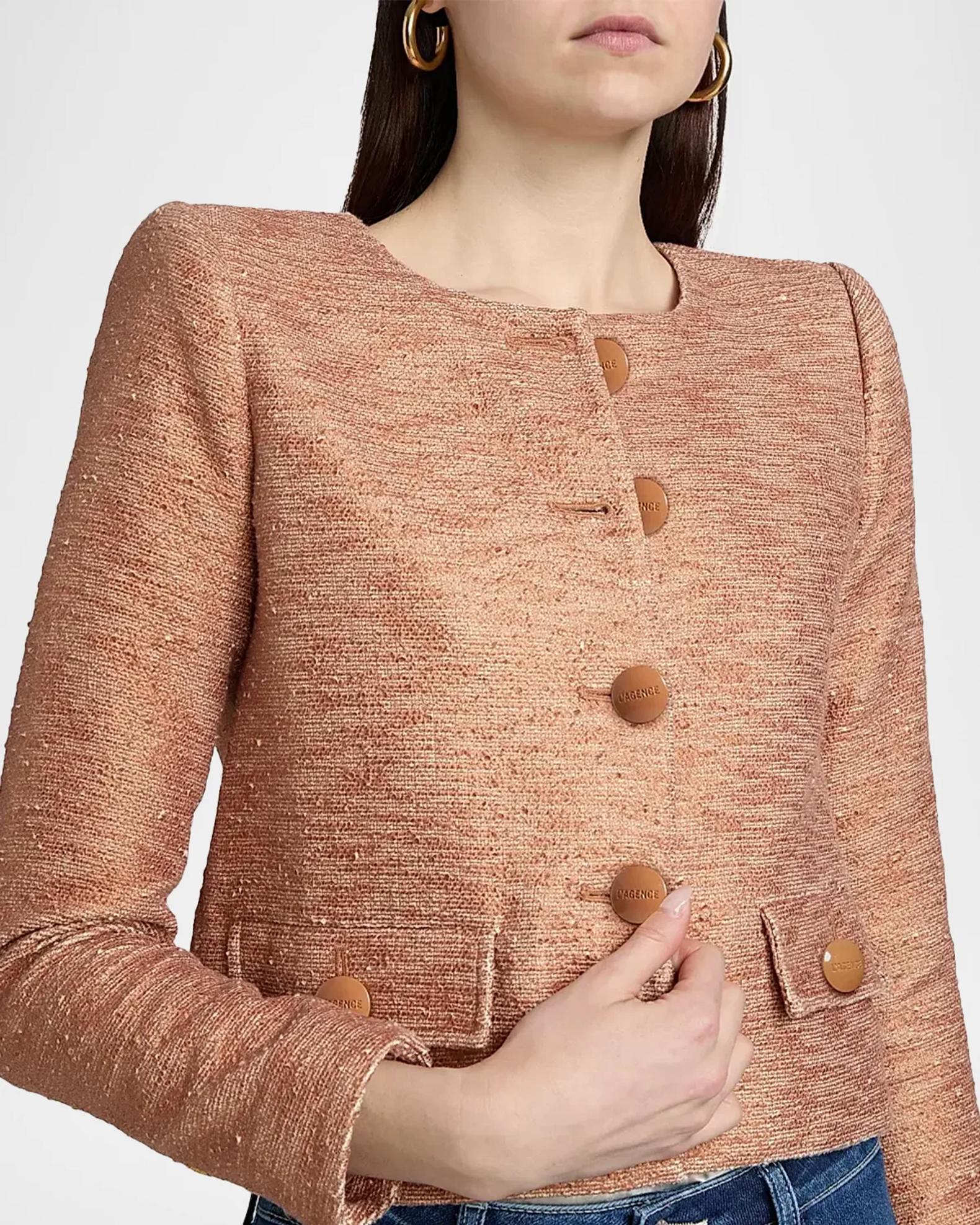L'AGENCE Zell Boucle Collarless Blazer | Neiman Marcus