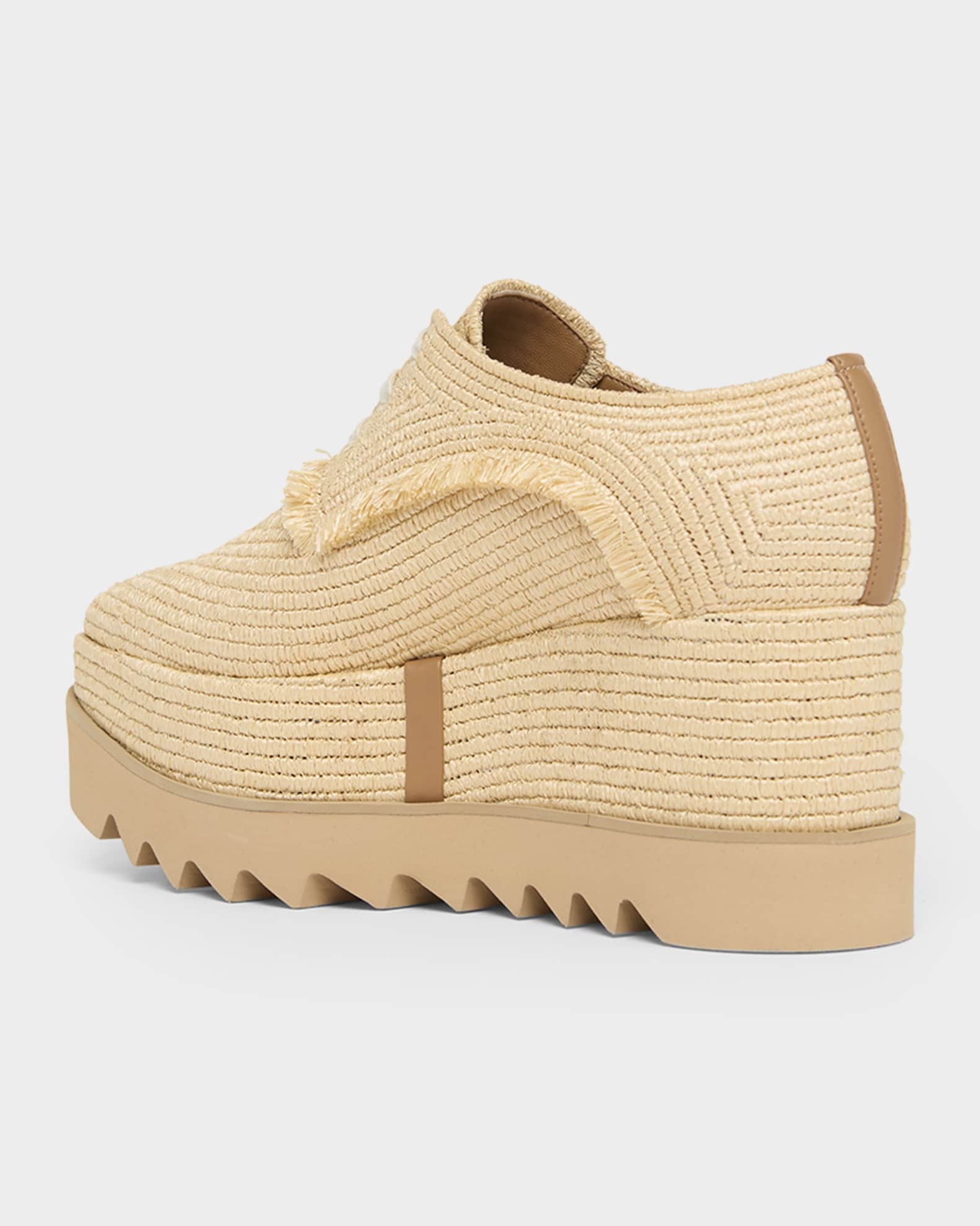 Stella McCartney 80mm Sneak-Elyse Raffia Platform Sneakers