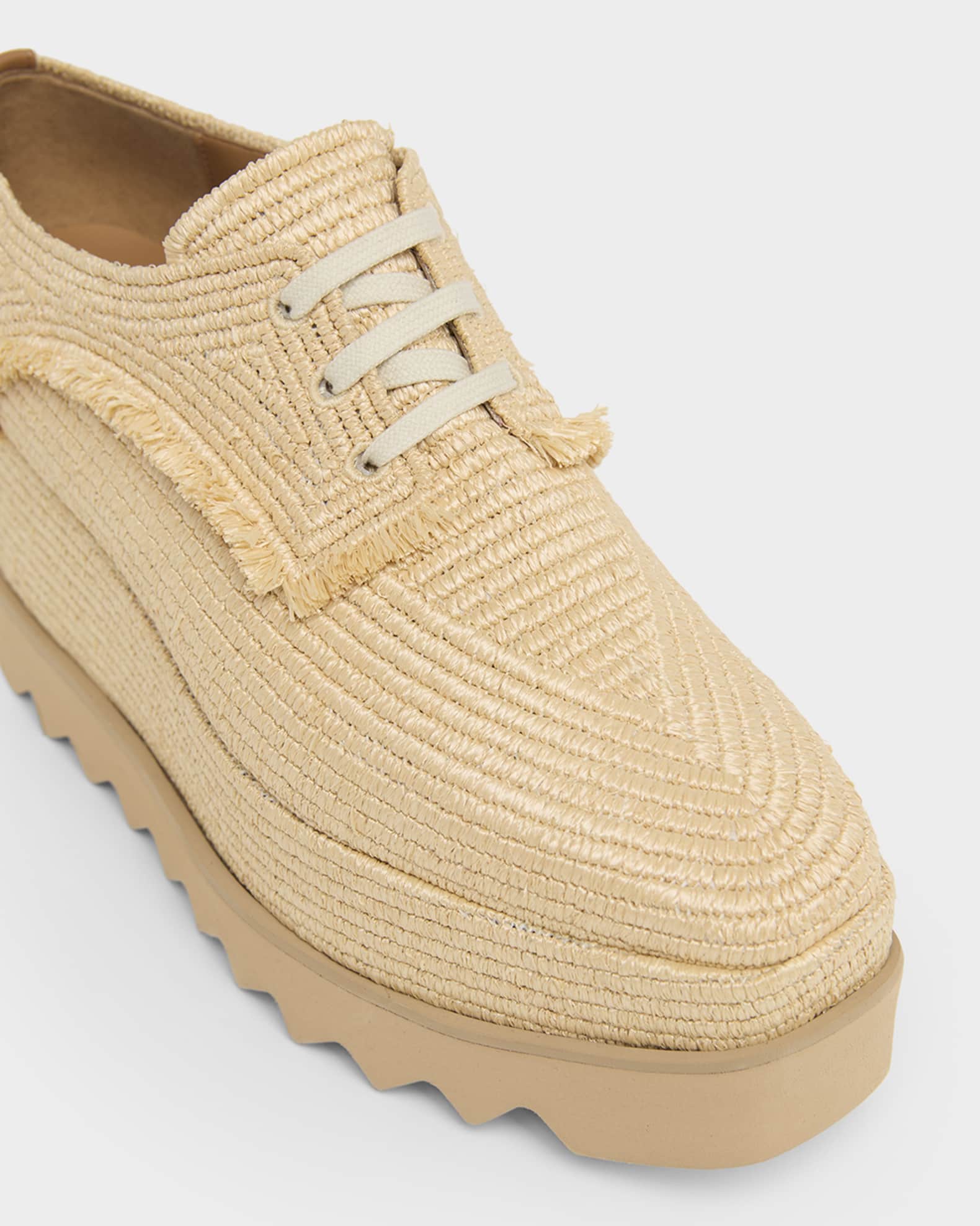 Stella McCartney 80mm Sneak-Elyse Raffia Platform Sneakers