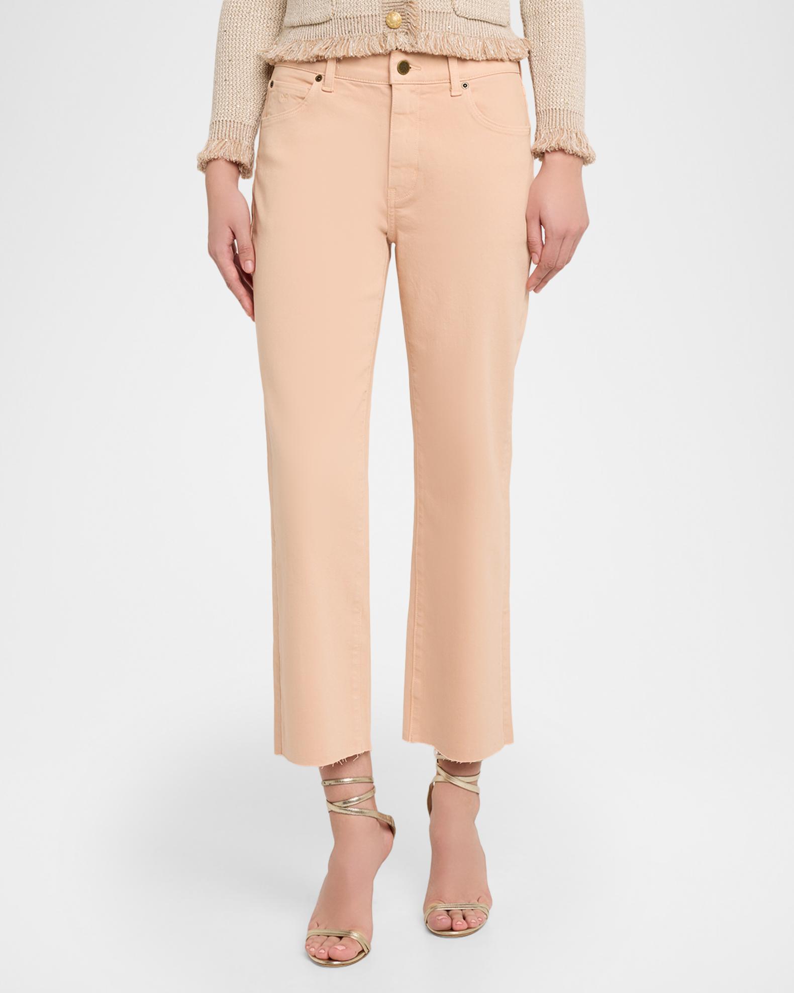 Kobi Halperin Mika Flare-Leg Raw Hem Crop Pants | Neiman Marcus