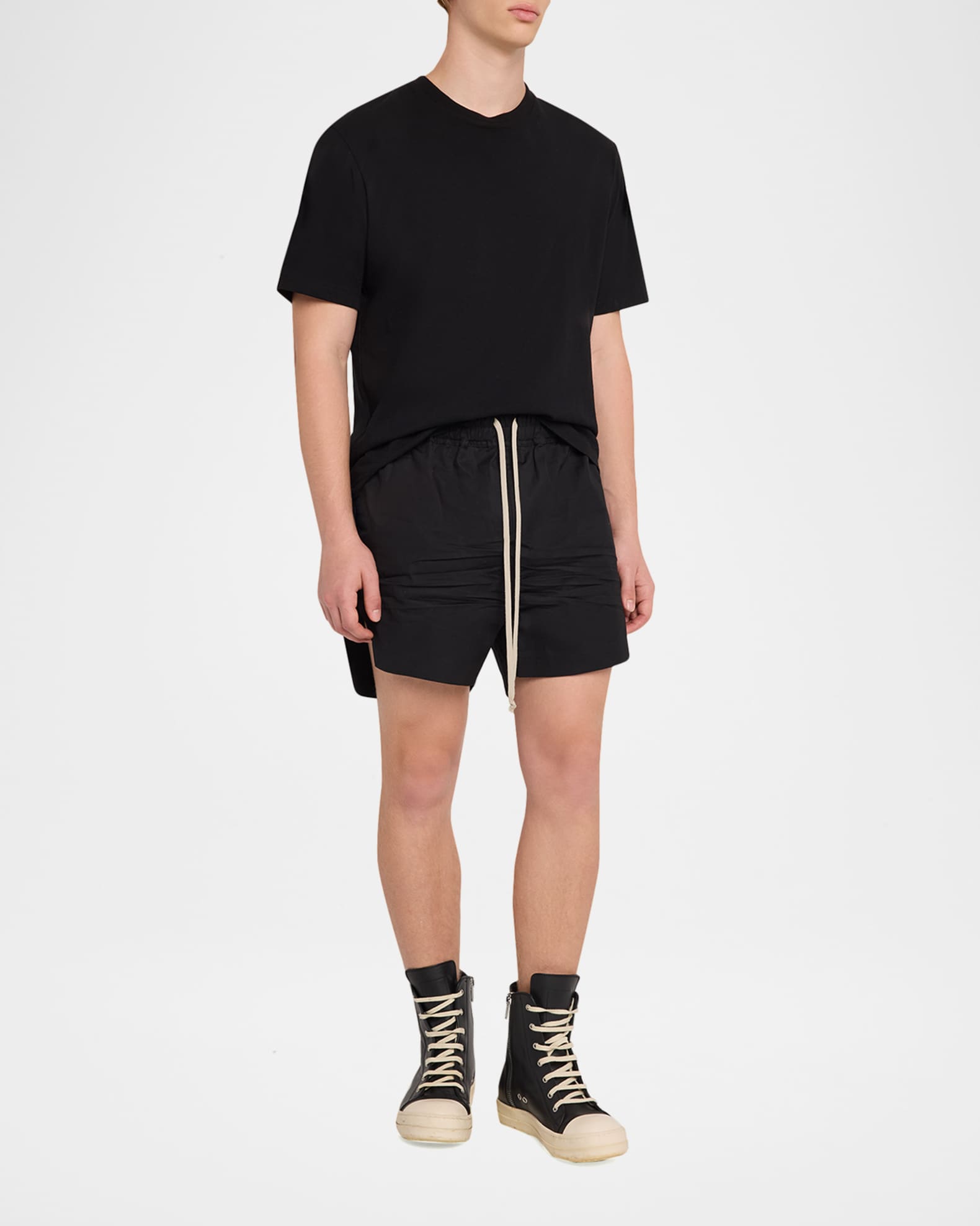 Rick Owens Men's Cotton Maxi-Drawstring Shorts | Neiman Marcus