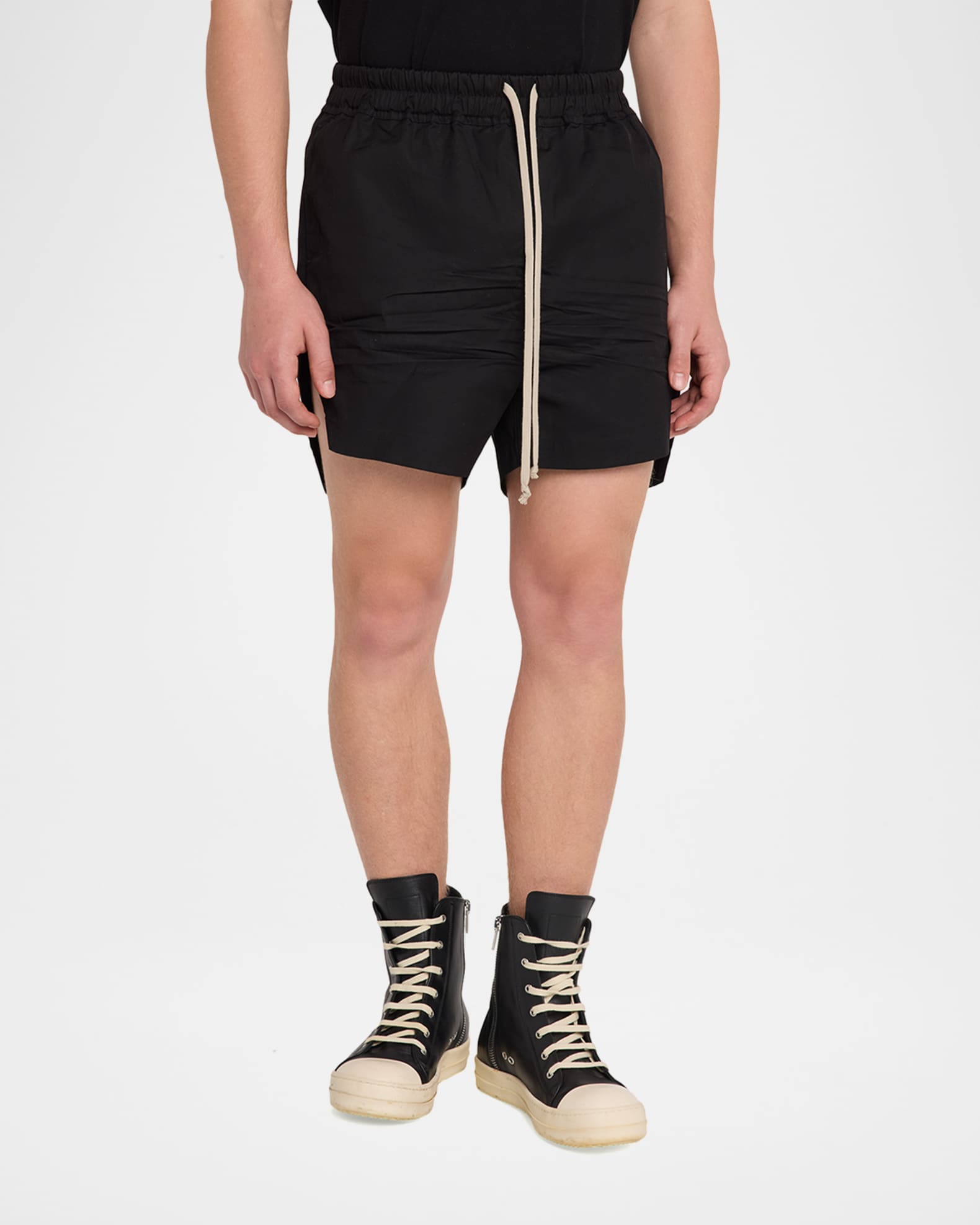 Rick Owens Men's Cotton Maxi-Drawstring Shorts | Neiman Marcus
