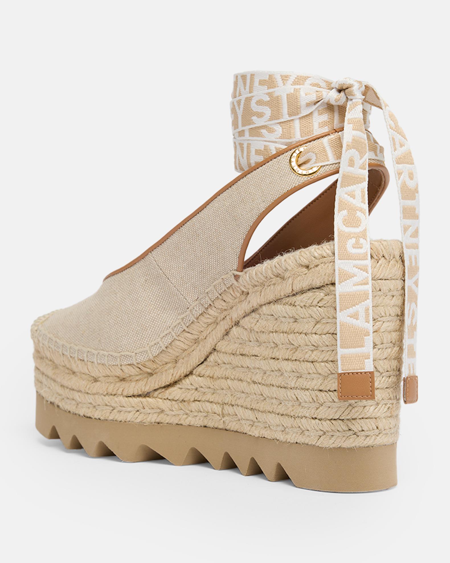 Stella McCartney 130mm Gaia Ankle-Tie Wedge Espadrilles | Neiman Marcus