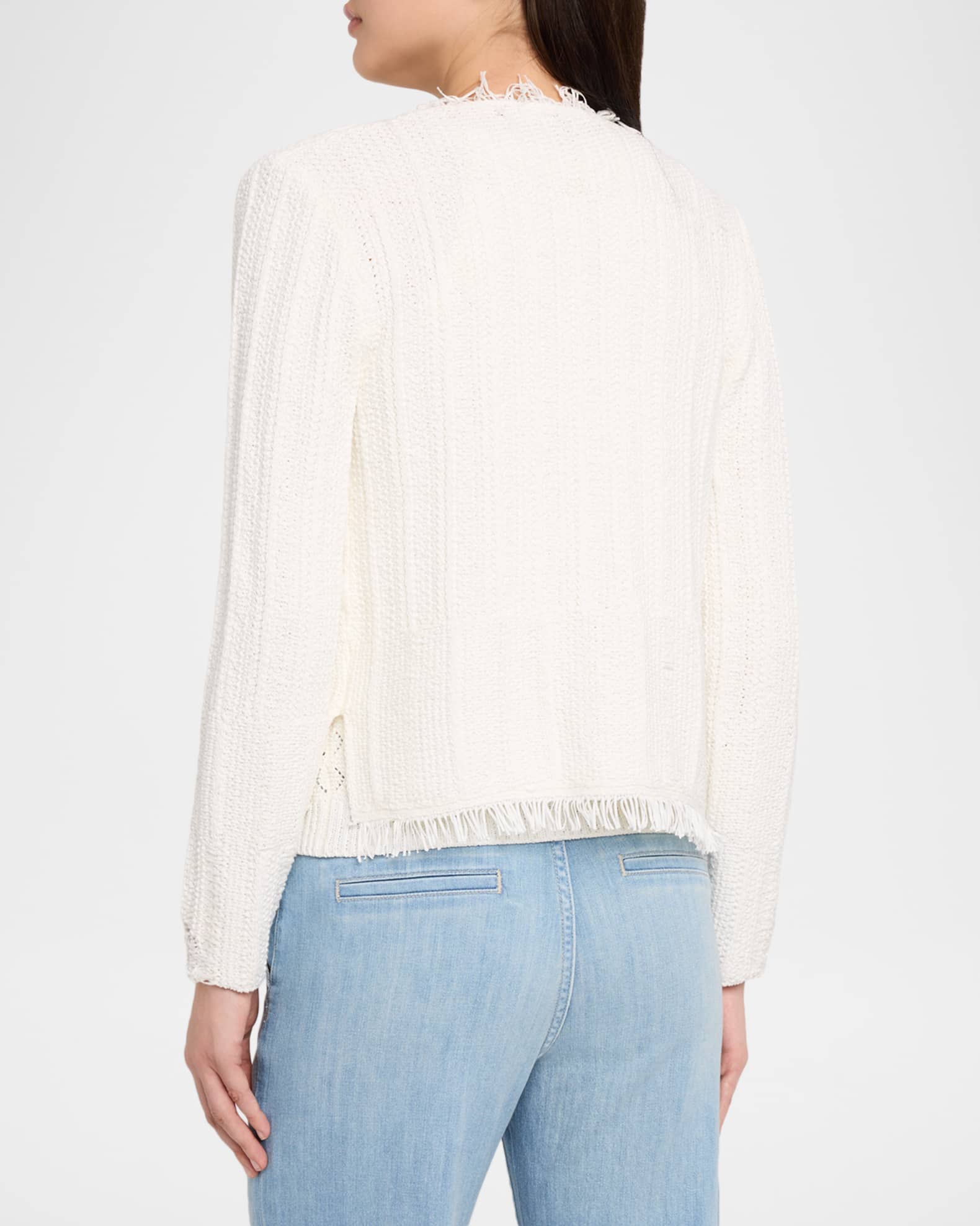 Kobi Halperin Marlee Fringe Trim Open Front Sweater | Neiman Marcus