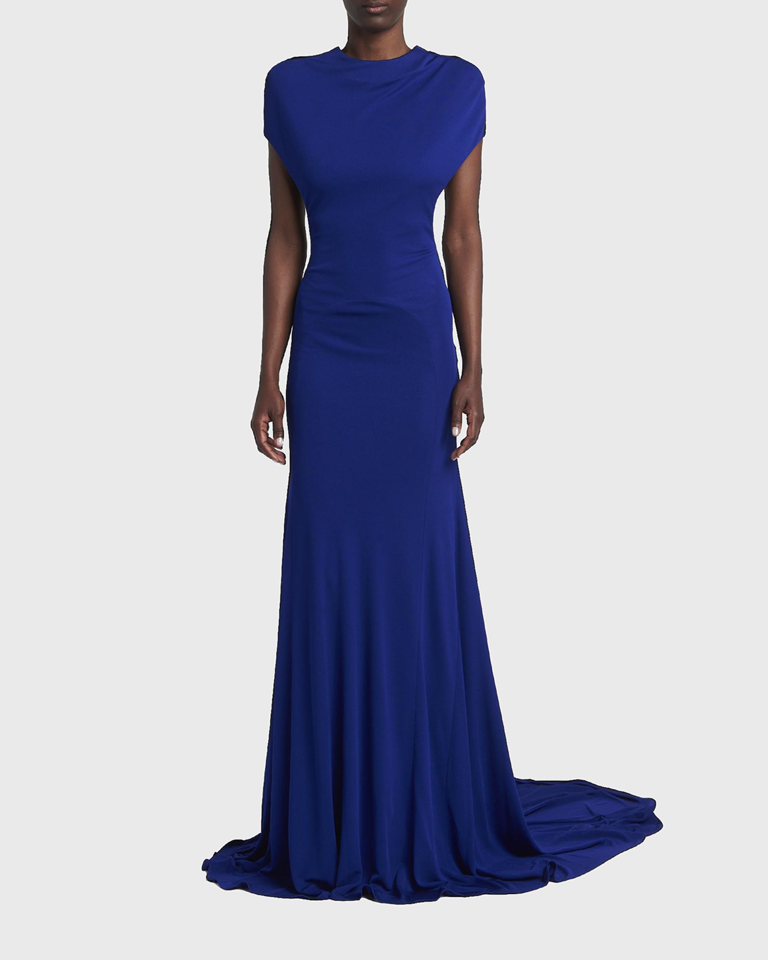 TOM FORD Women's Sculpted Backless Jersey Gown - Ucu Clematis Blue