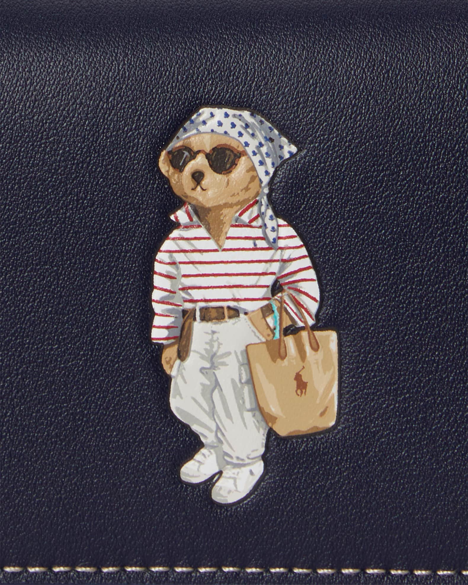 Polo Ralph Lauren Polo Bear Leather Bifold Card Case | Neiman Marcus