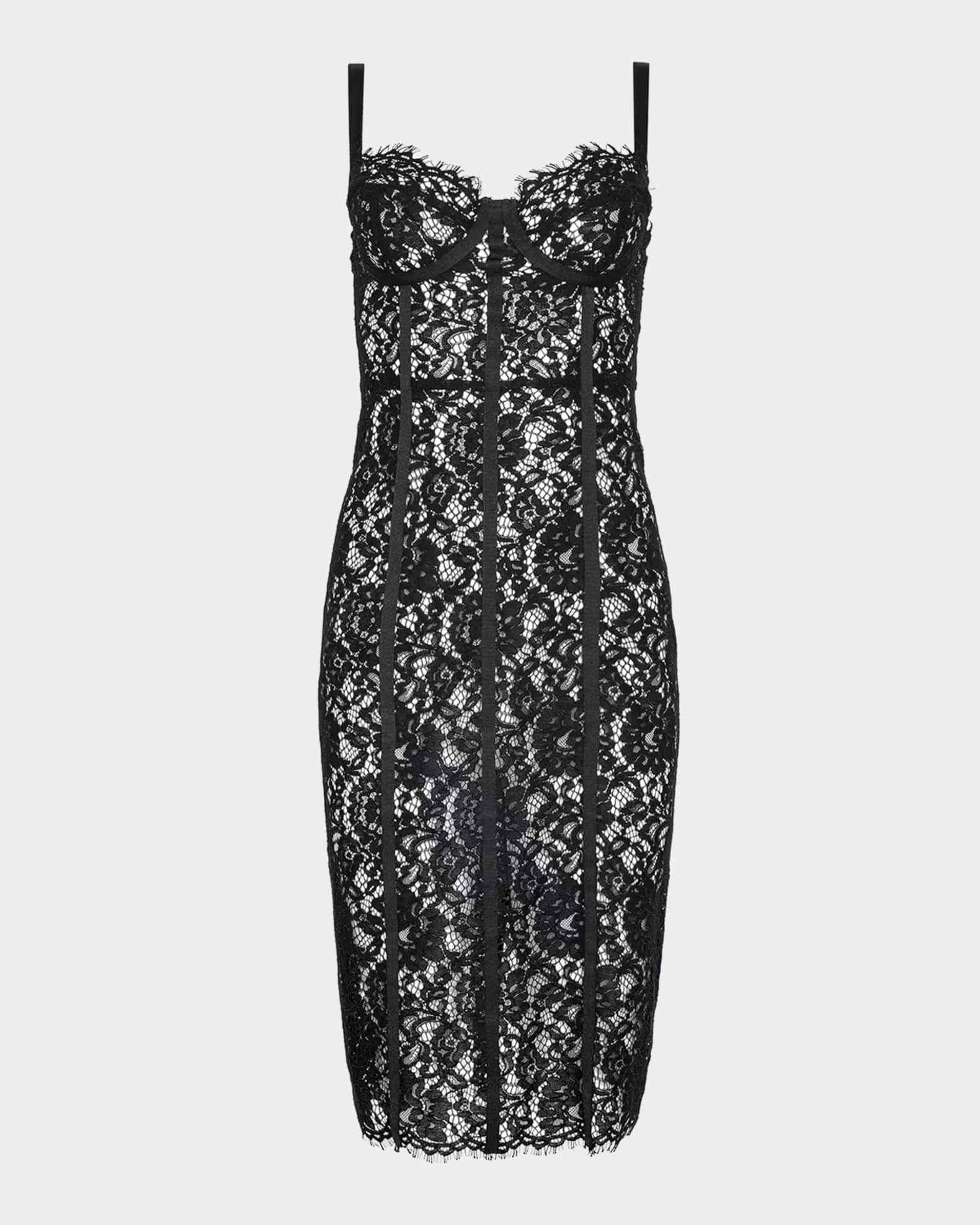 L'Agence Jennifer Lace Midi Dress | Neiman Marcus