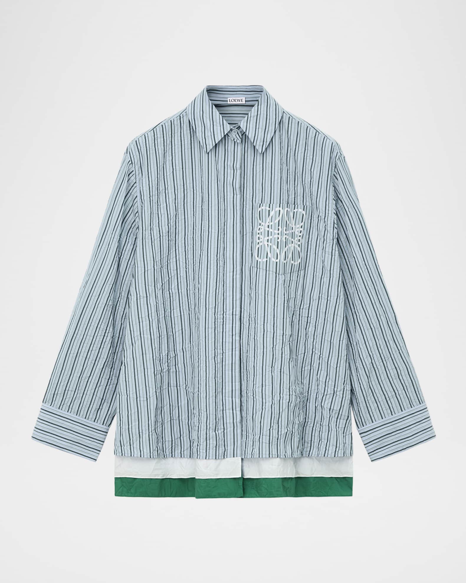 loewe dress shirt Loewe, Anagram cotton-blend poplin Shirt, Women, Blue, L, Tops