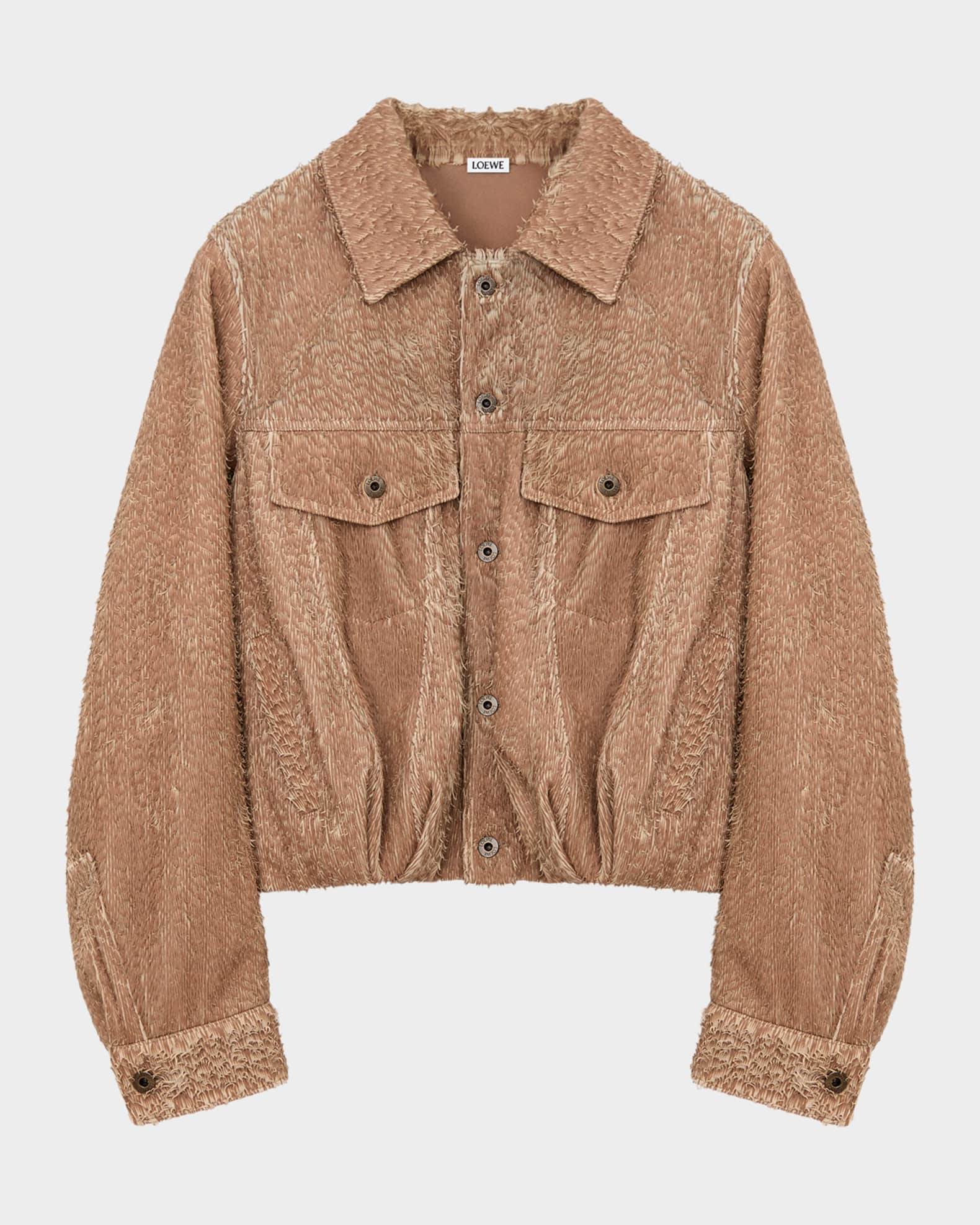 Loewe Fringed Leather Balloon Jacket | Neiman Marcus