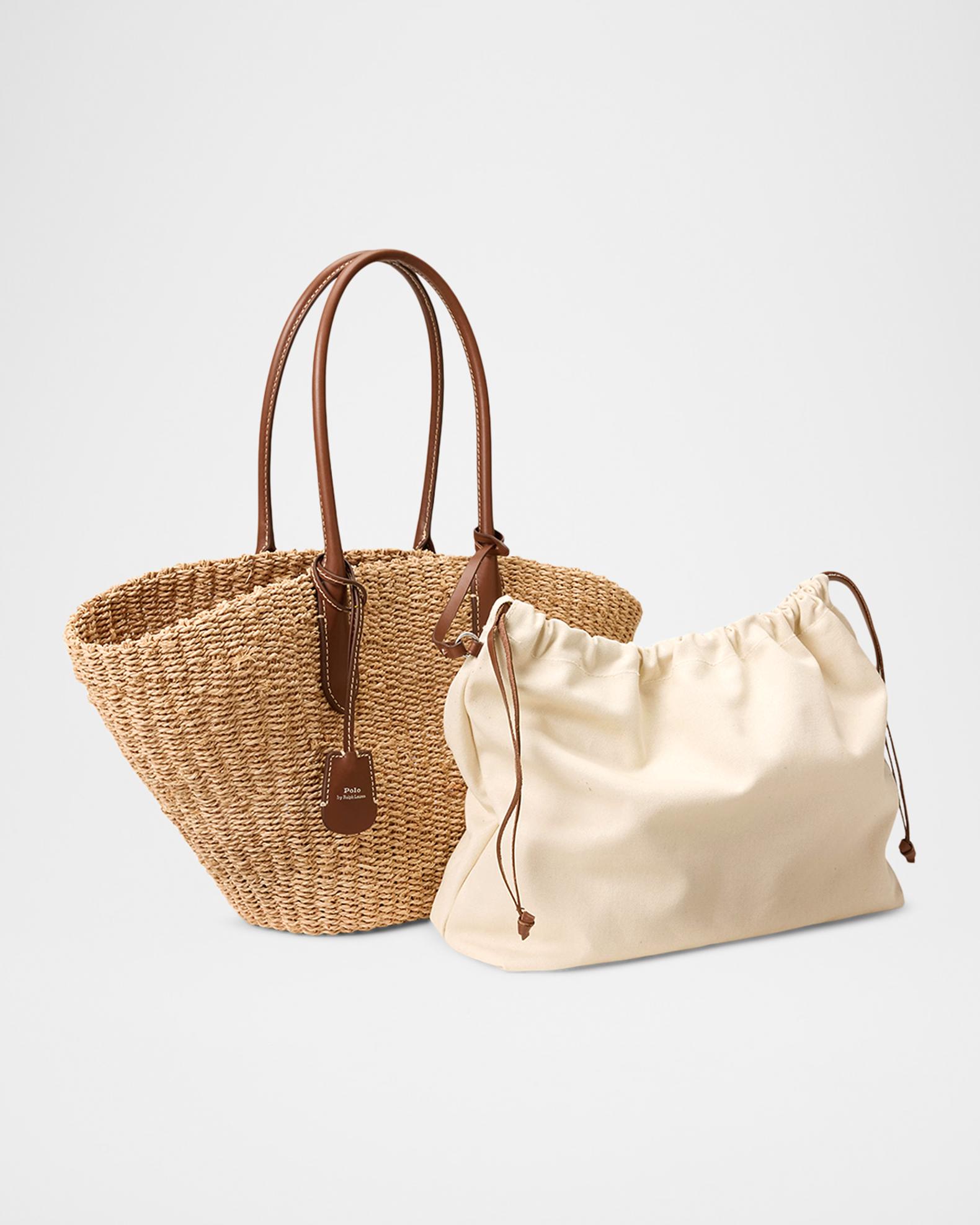 Polo Ralph Lauren Bellport Raffia Basket Tote Bag | Neiman Marcus