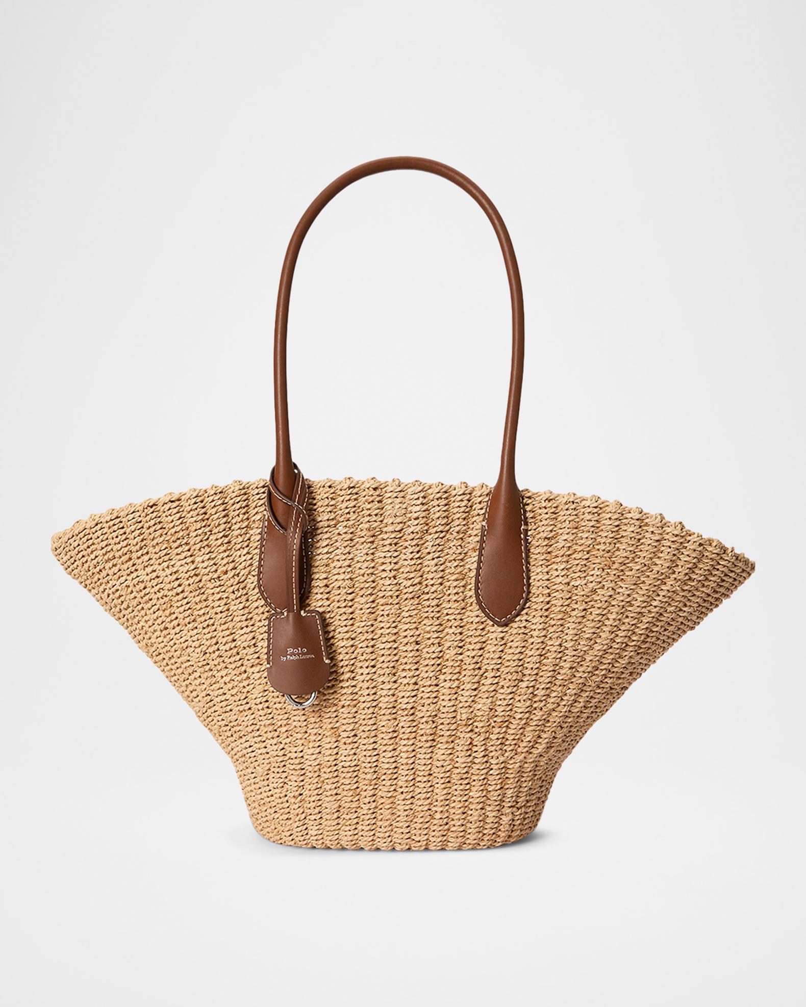 POLO RALPH LAUREN ラフィア ミニBellportバケットバッグ Polo Ralph Lauren Bellport Raffia Basket Tote Bag | Neiman Marcus