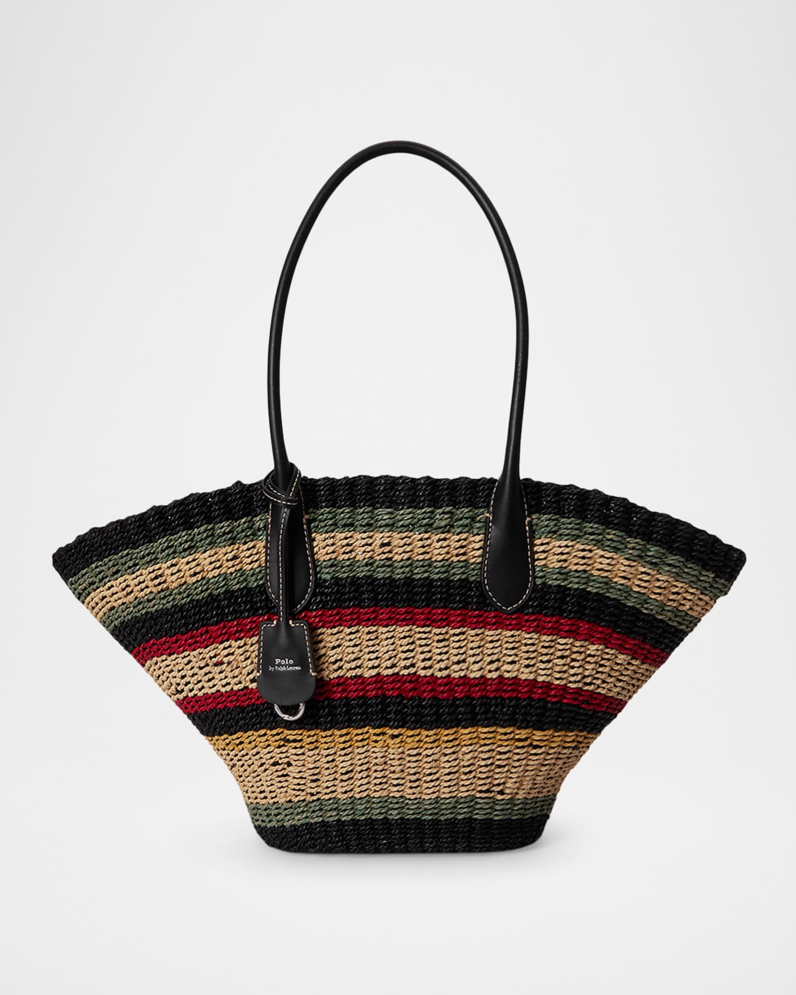 Polo Ralph Lauren Bellport Striped Raffia Basket Tote Bag | Neiman