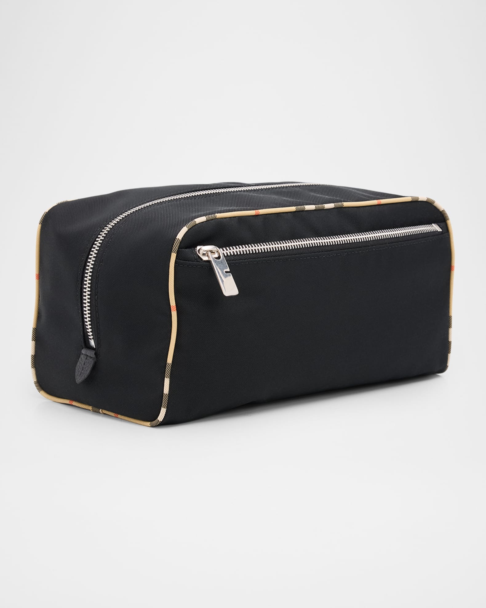 Burberry Men's Medium Check-Trim Travel Zip Pouch | Neiman Marcus