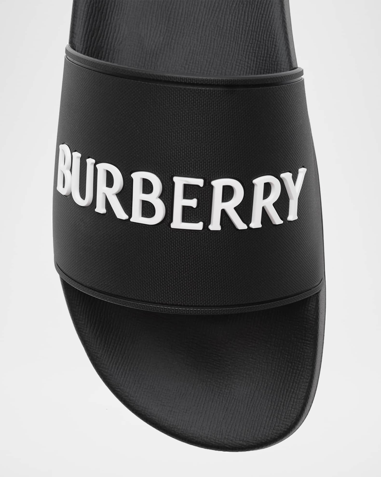 Burberry Men's Logo Contoured-Insole Slide Sandals | Neiman Marcus