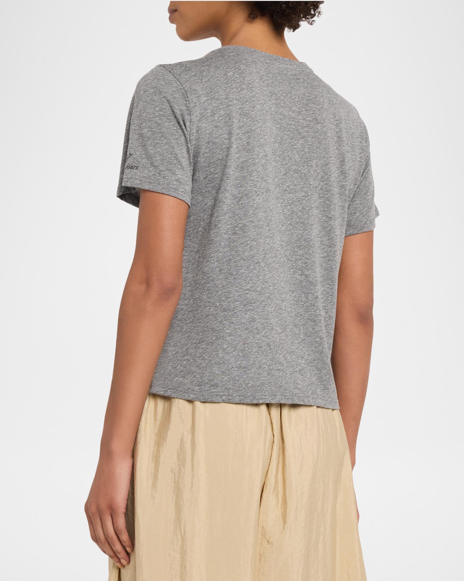 Cinq a Sept Shrunken Heatset Flowers Tee | Neiman Marcus