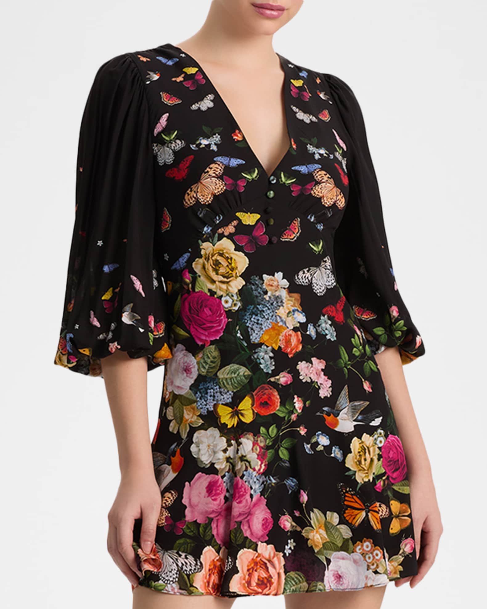ALICE + OLIVIA Irene Empire Waist Mini Dress | Neiman Marcus