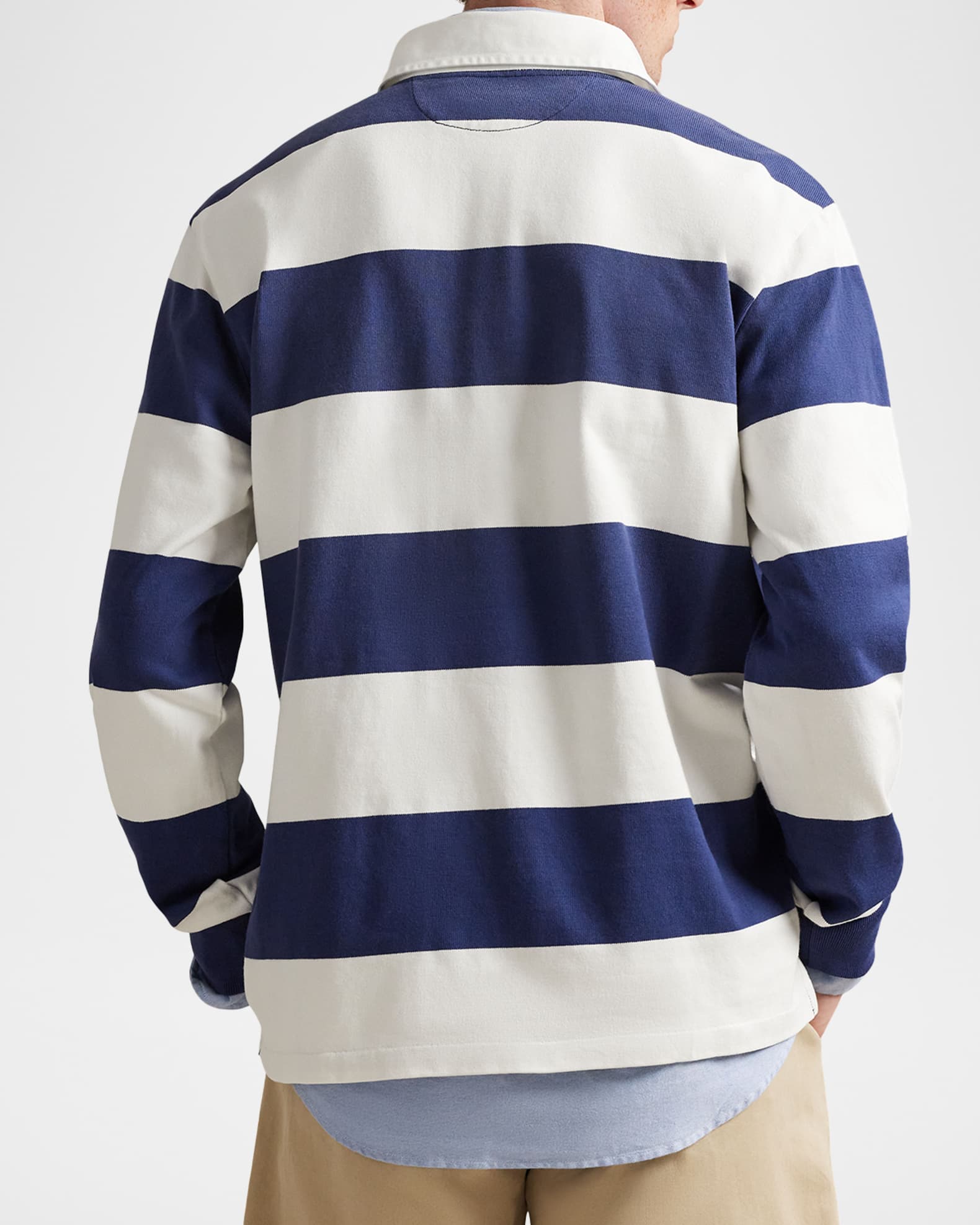 Men's Iconic Stripe Cotton Long-Sleeve Rugby Shirt | Neiman Marcus