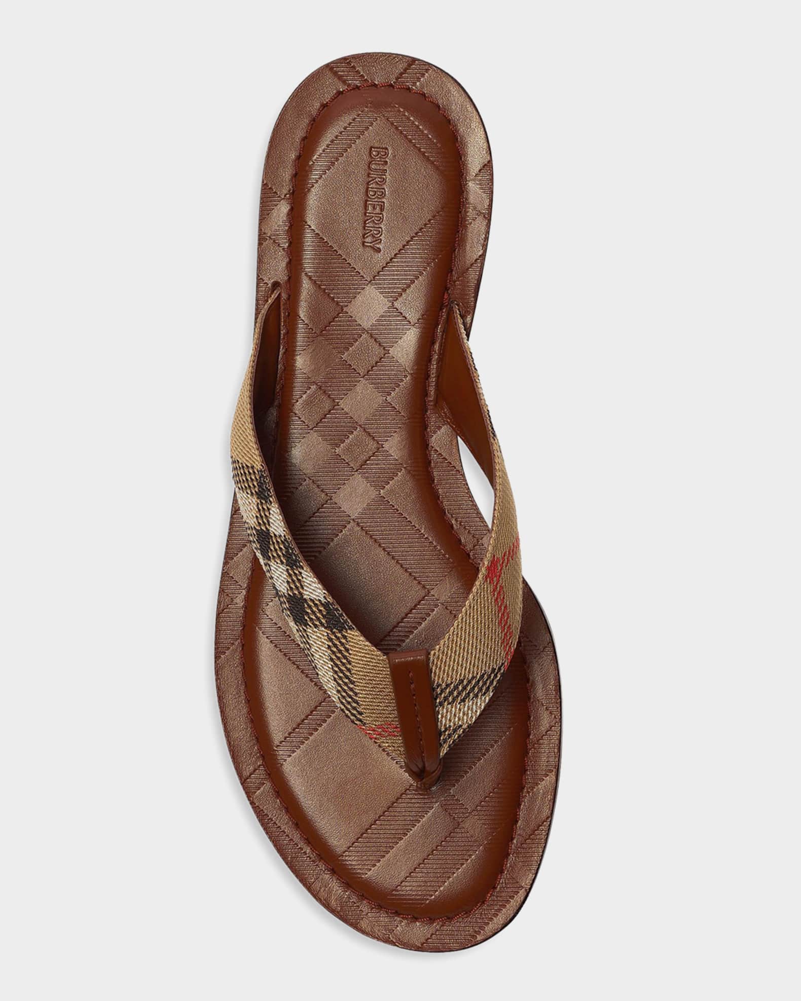 Burberry Pavillon Signature Check Sandals | Neiman Marcus