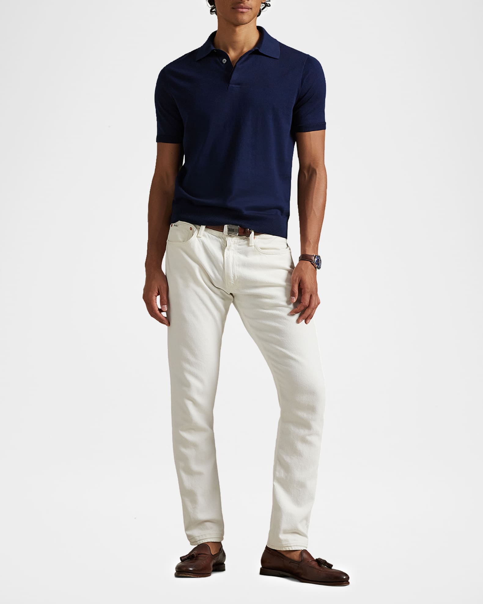 Polo Ralph Lauren Men's Cotton Knit Short-Sleeve Polo Sweater