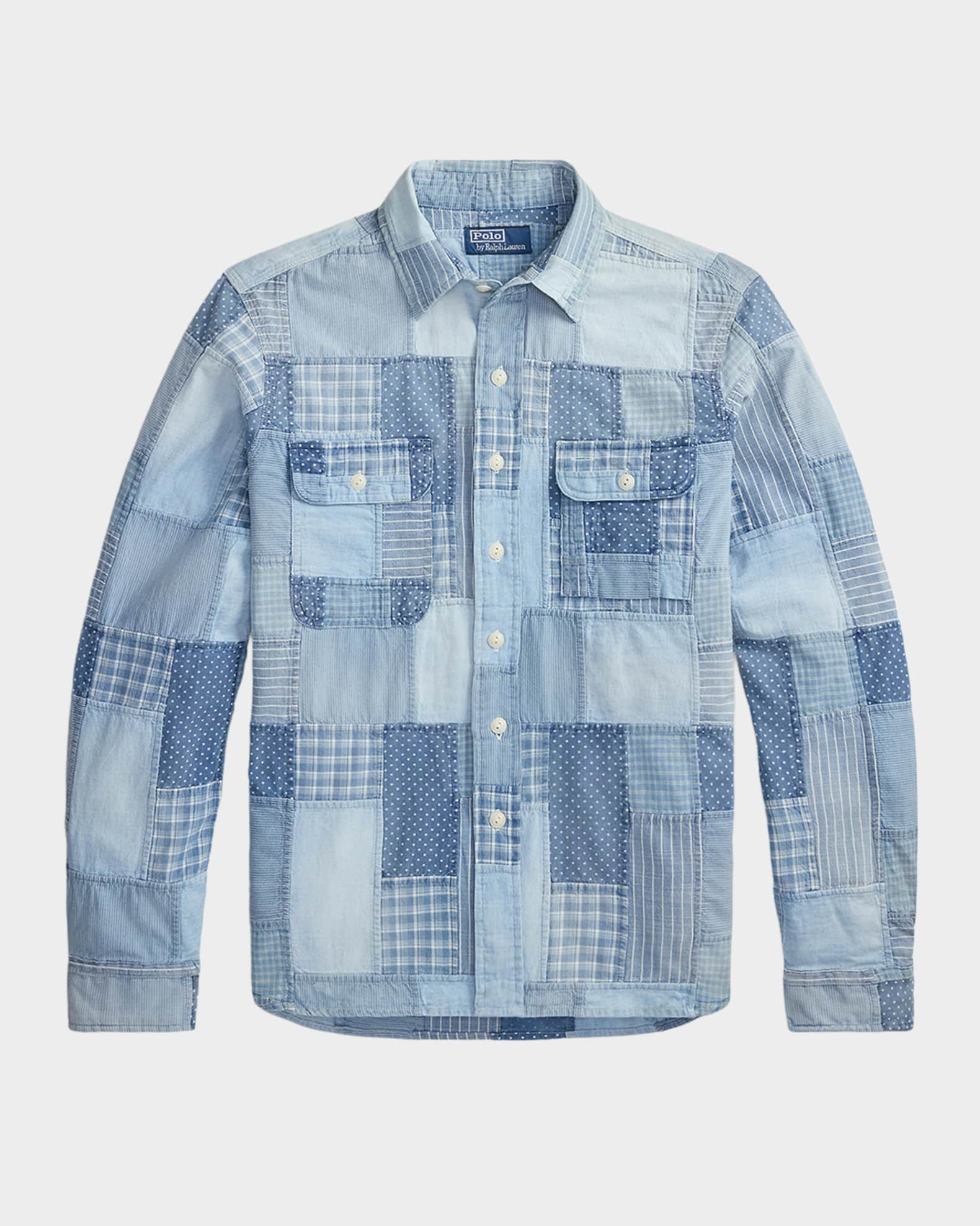 POLO RALPH LAUREN インディゴ パッチワーク シャツ ジャケット Polo Ralph Lauren Men's Indigo Patchwork Cotton Work Shirt