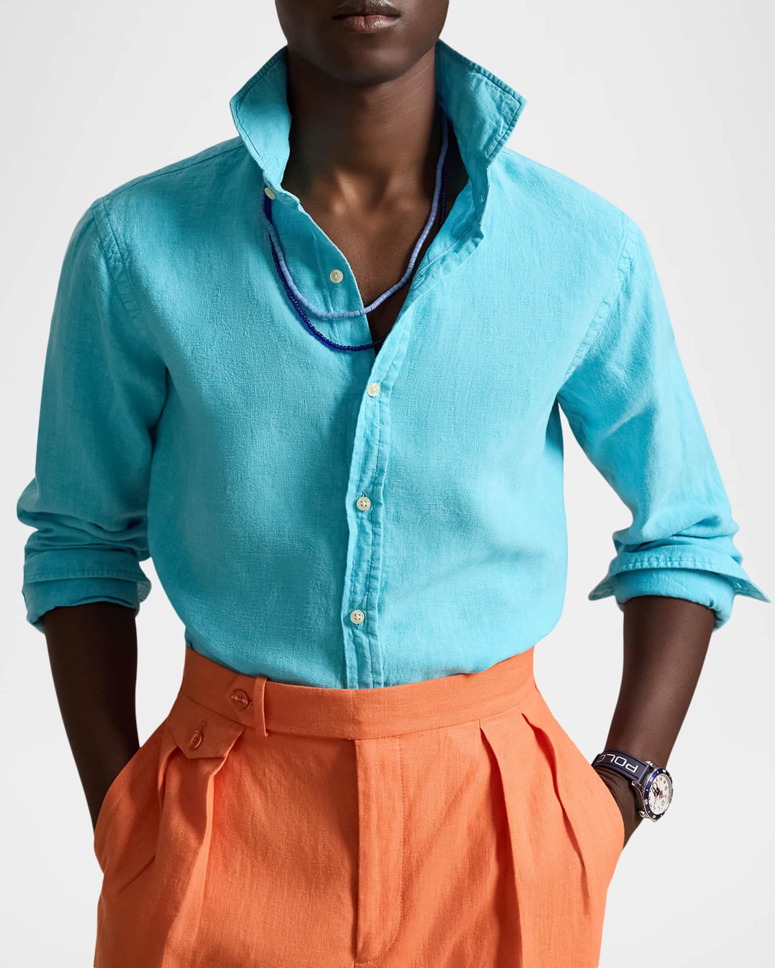Polo Ralph Lauren Men's Classic-Fit Slub Linen Button-Down Shirt
