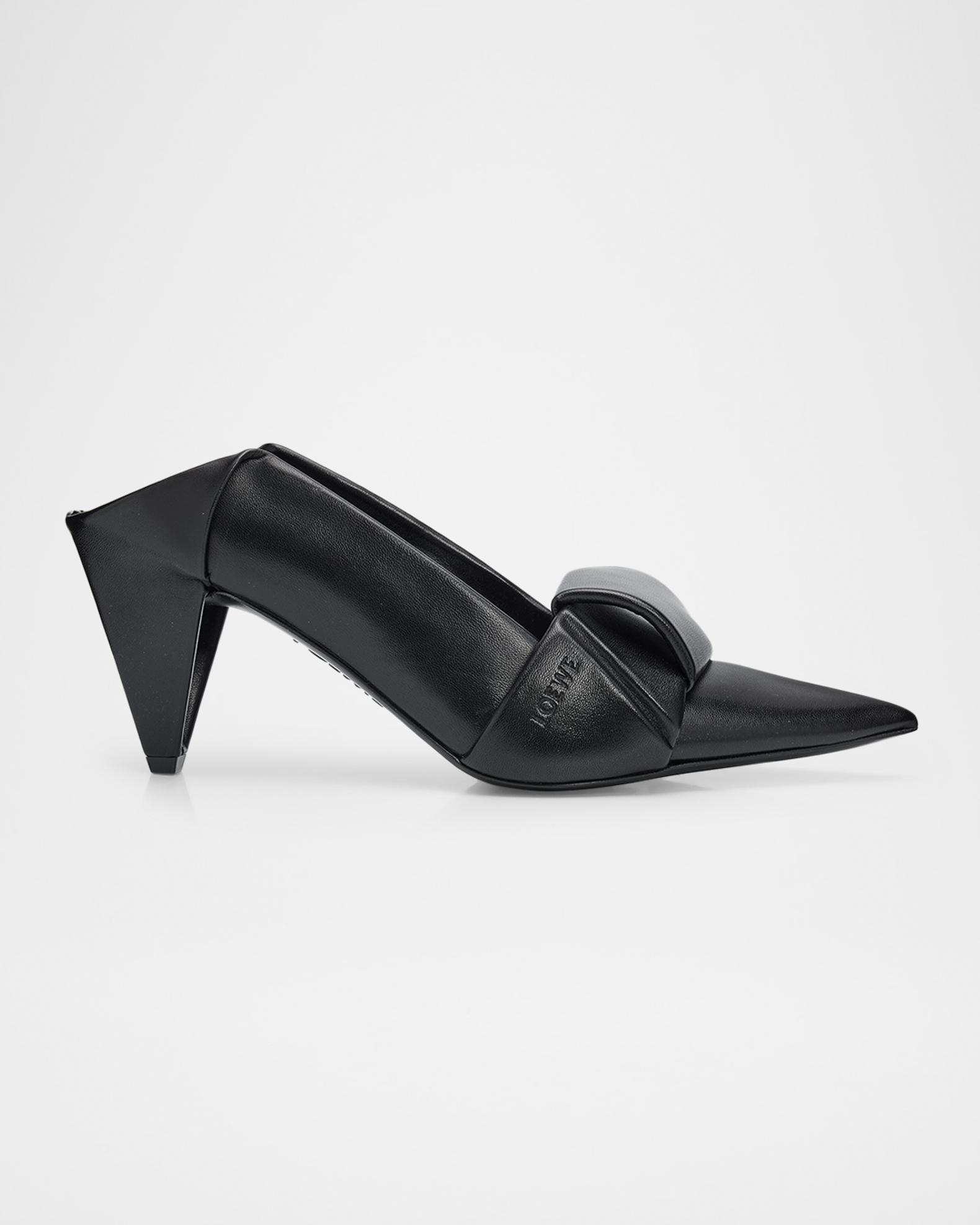 70mm Origami Folded Leather Mule Pumps | Neiman Marcus