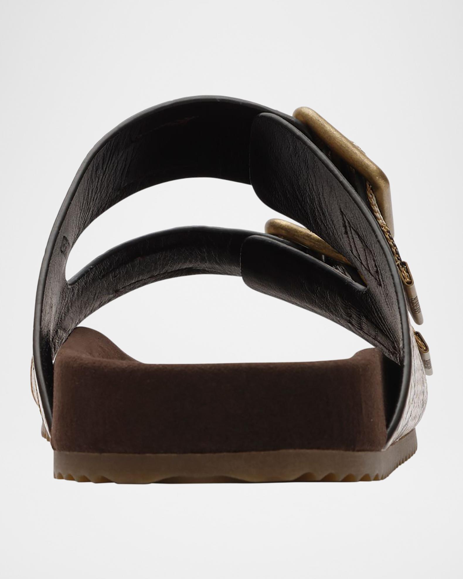 Burberry Urchin Python-Printed Leather Dual Buckle Slide Sandals ...