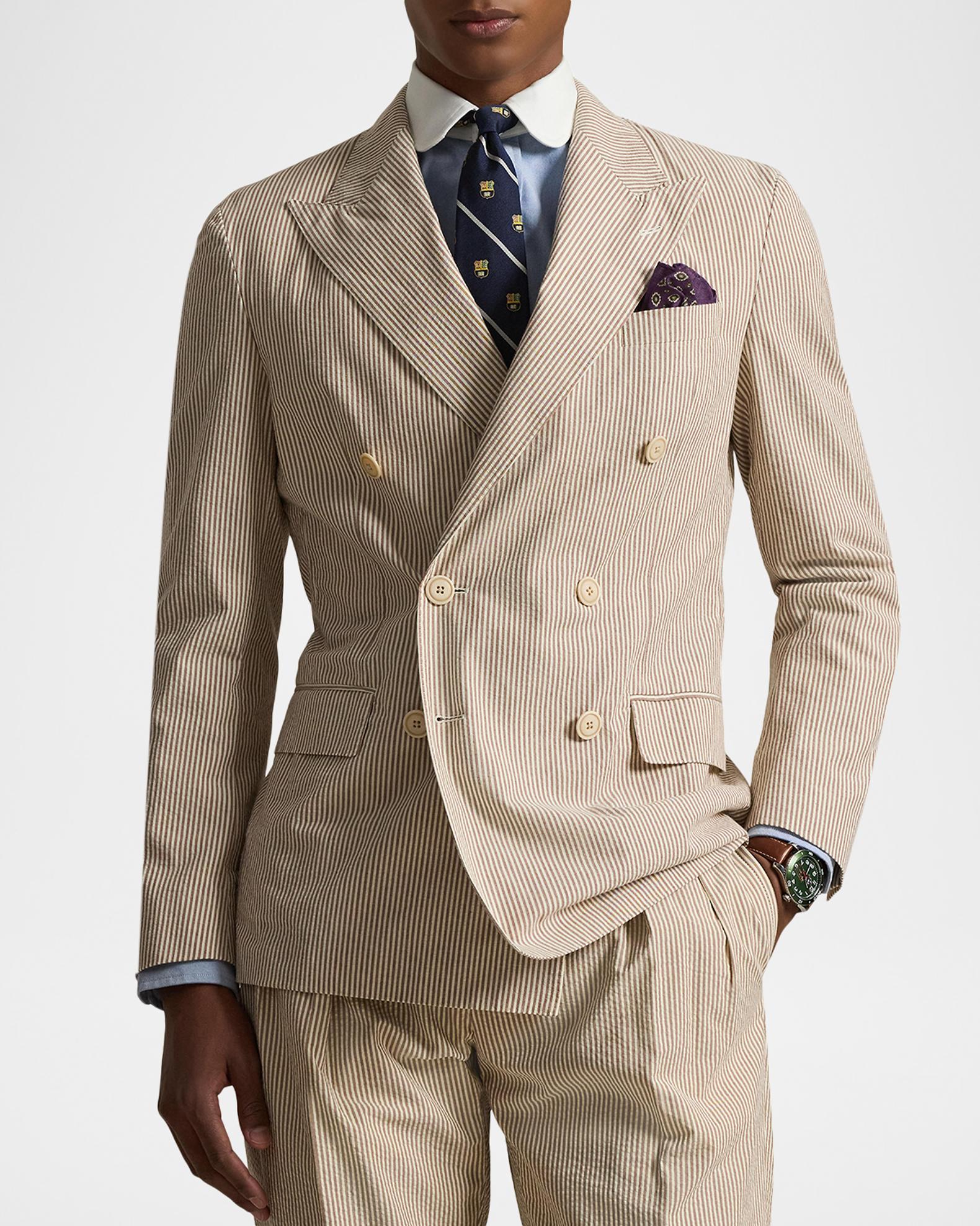 Polo Ralph Lauren Men's Stripe Seersucker Double-Breasted Blazer