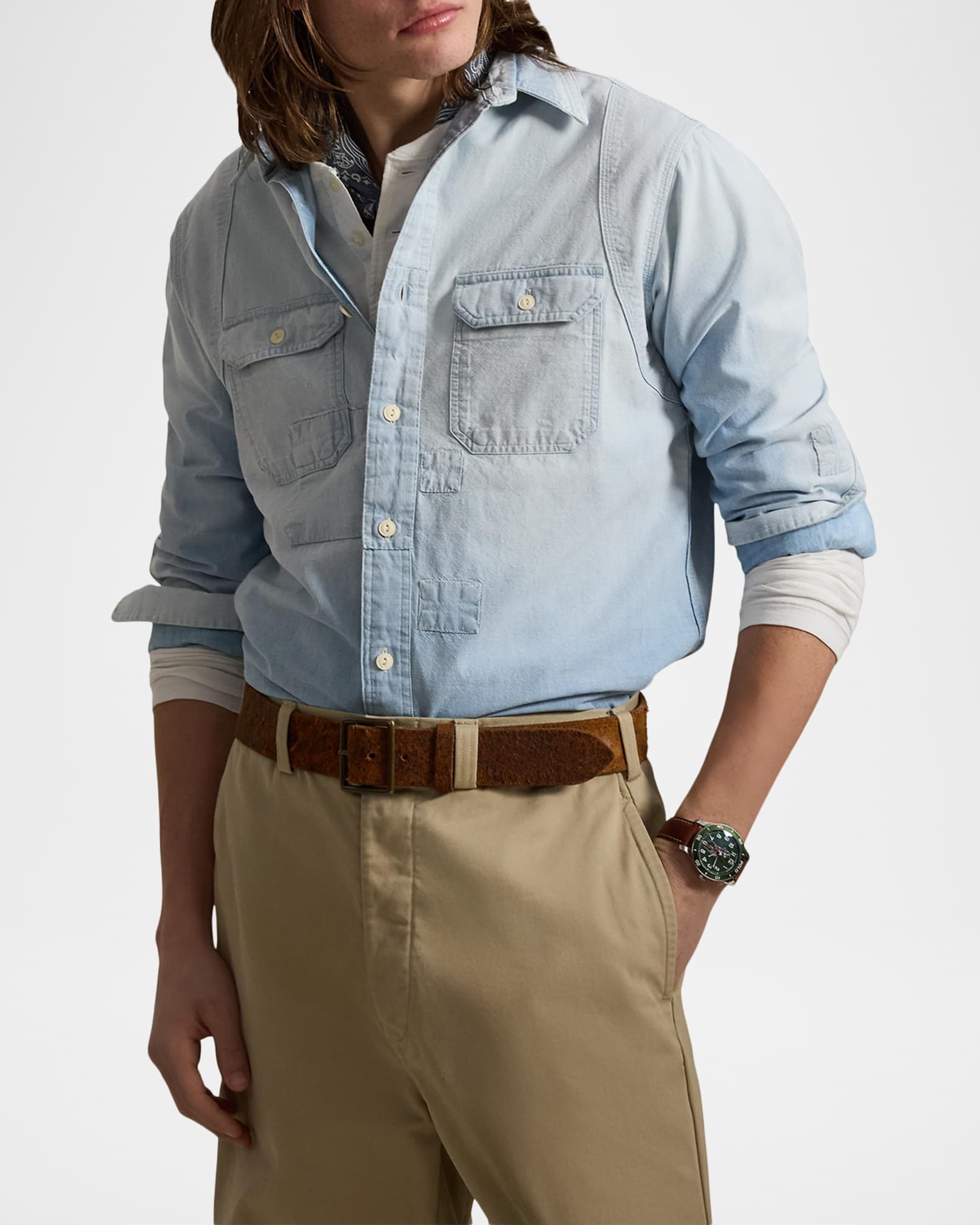 Polo Ralph Lauren Men's Classic-Fit Chambray Workshirt | Neiman Marcus