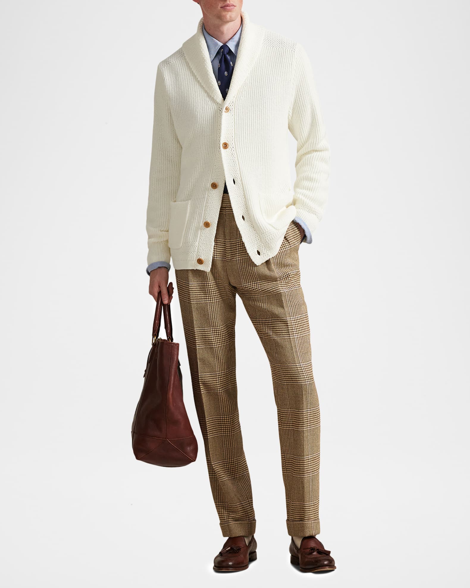 Polo Ralph Lauren Men's Cotton Shawl-Collar Knit Cardigan | Neiman