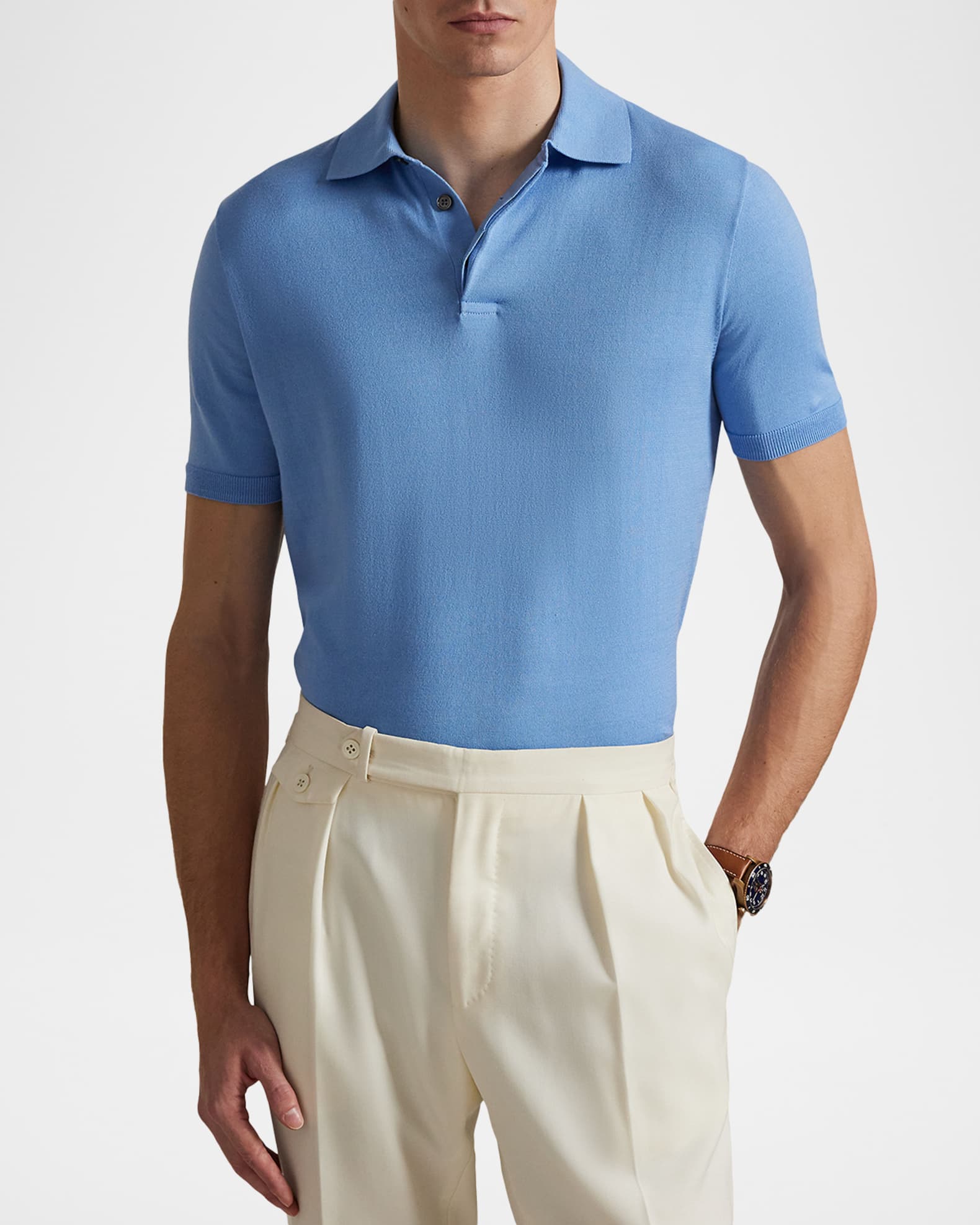 Polo Ralph Lauren Men's Cotton Knit Short-Sleeve Polo Sweater