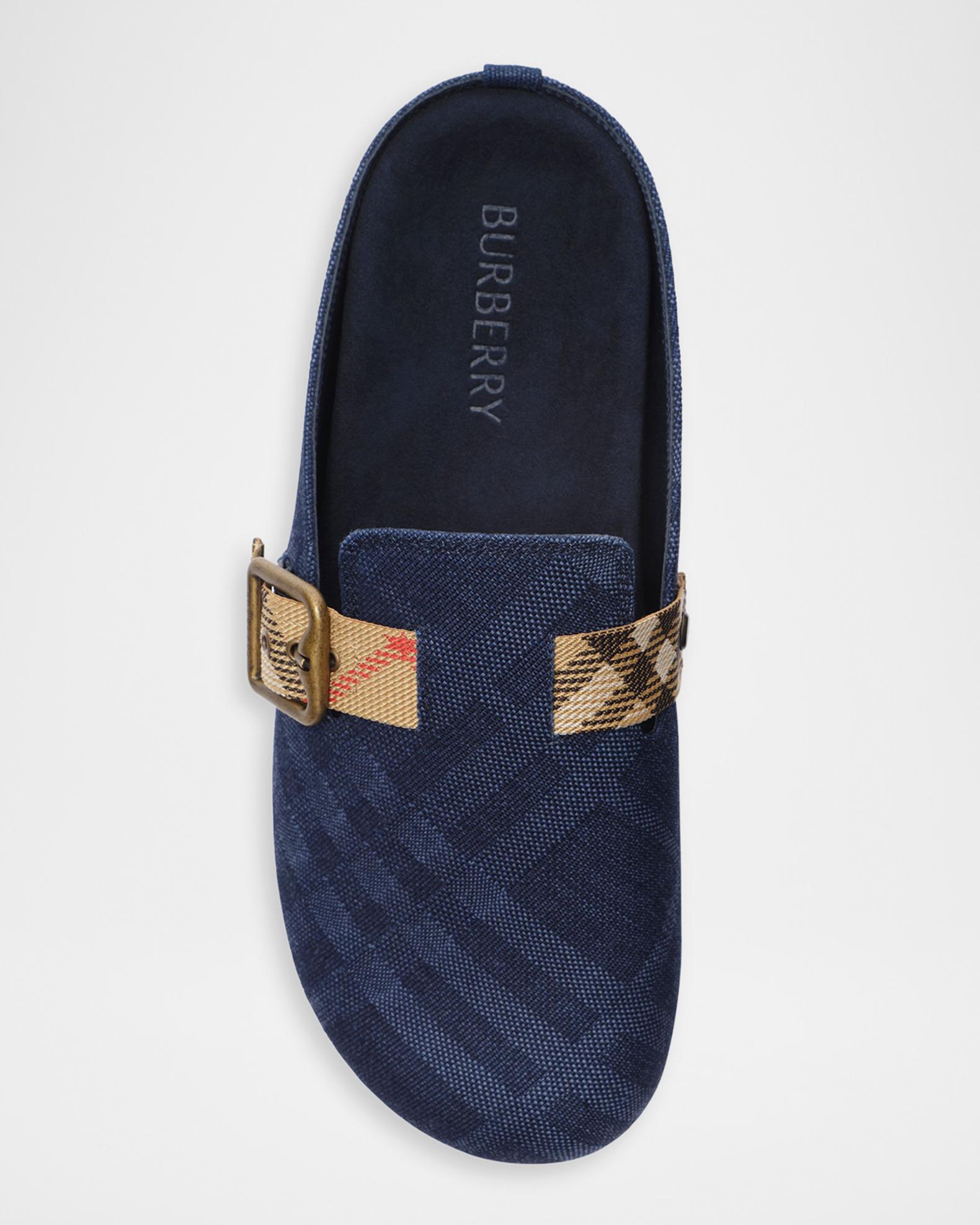 Burberry Check Denim Urchin Clogs | Neiman Marcus