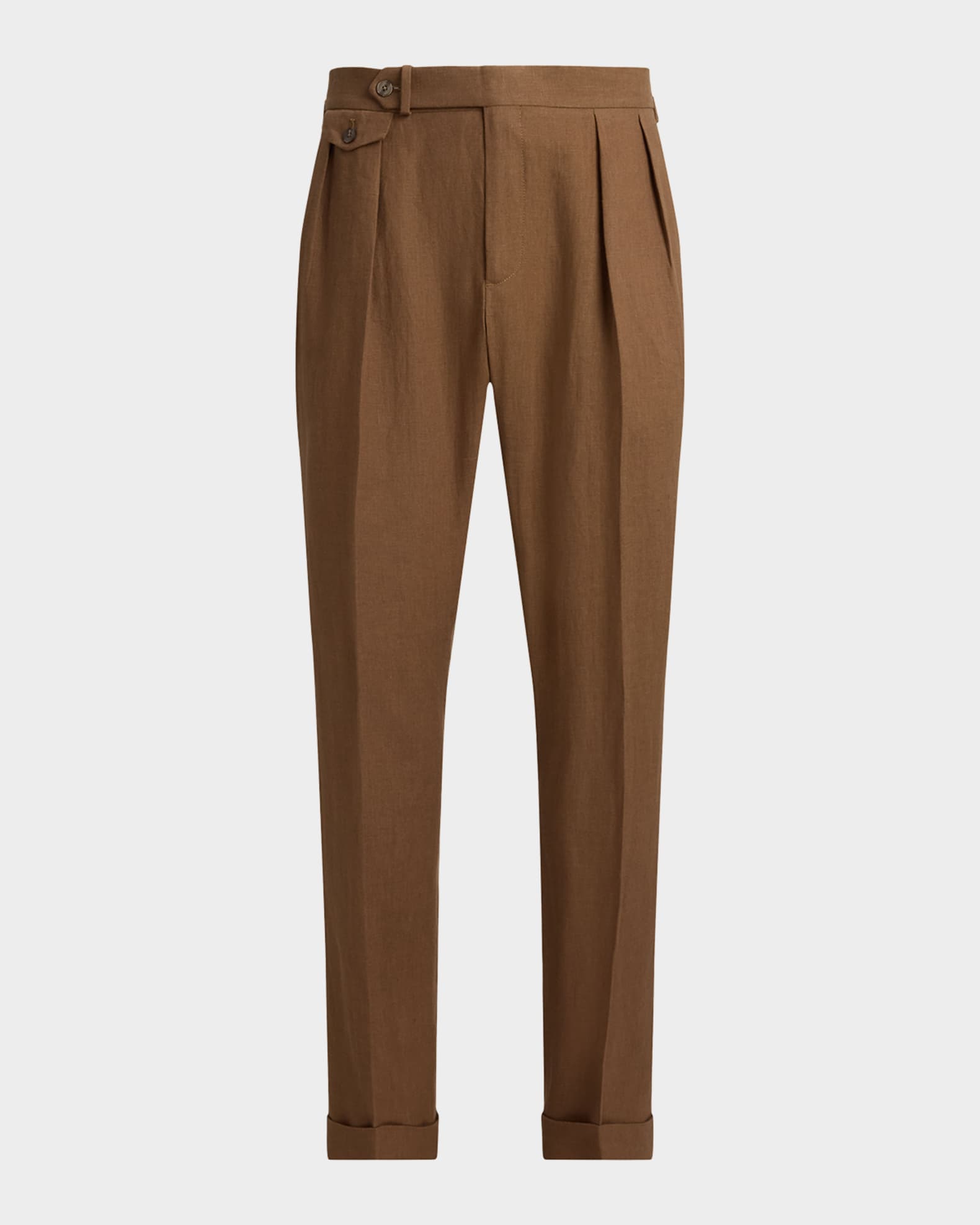 Ralph Lauren Men's Pleated Linen Suit Trouser - Size 40 in Mochaccino