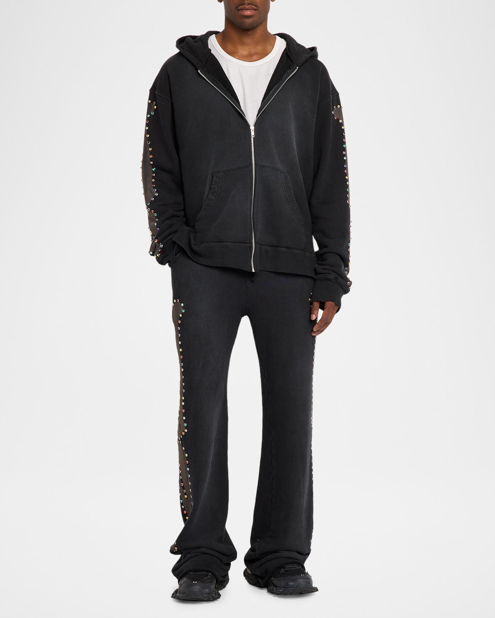 Alchemist Men's Rhinestone-Embellished Bones Zip-Up Hoodie | Neiman Marcus