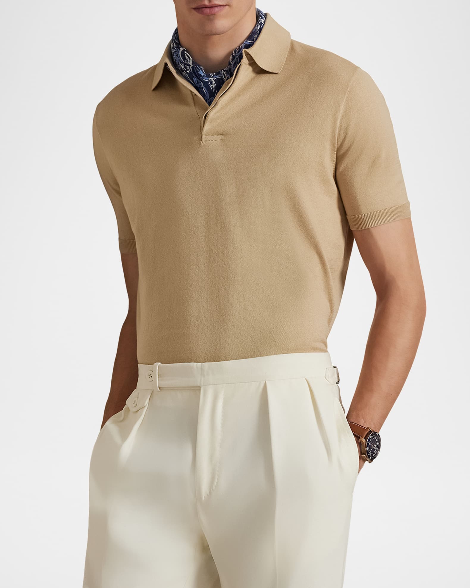 Polo Ralph Lauren Men's Cotton Knit Short-Sleeve Polo Sweater
