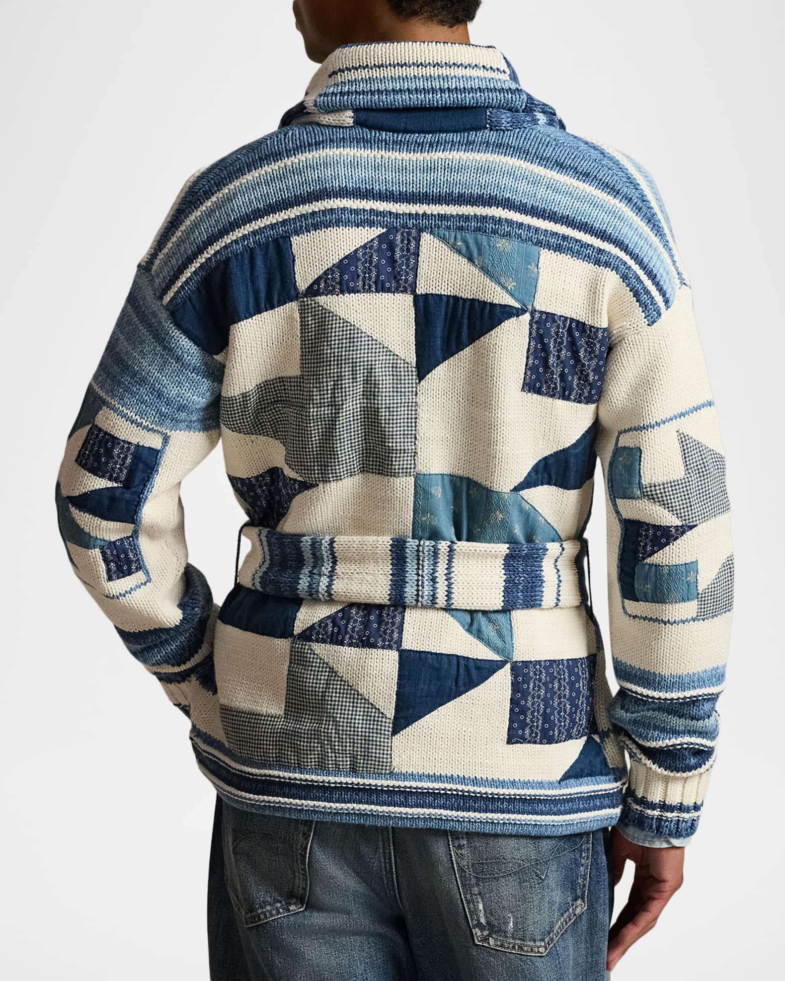 Polo Ralph Lauren Men's Appliquéd Cotton-Linen Cardigan | Neiman