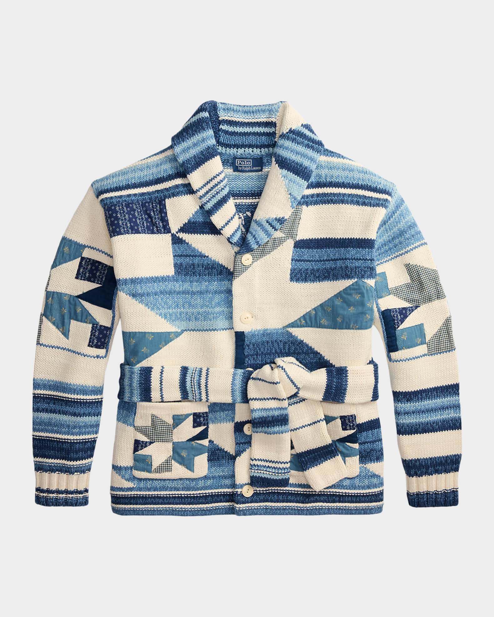 Polo Ralph Lauren 刺繍カーディガン Polo Ralph Lauren Men's Appliquéd Cotton-Linen Cardigan | Neiman