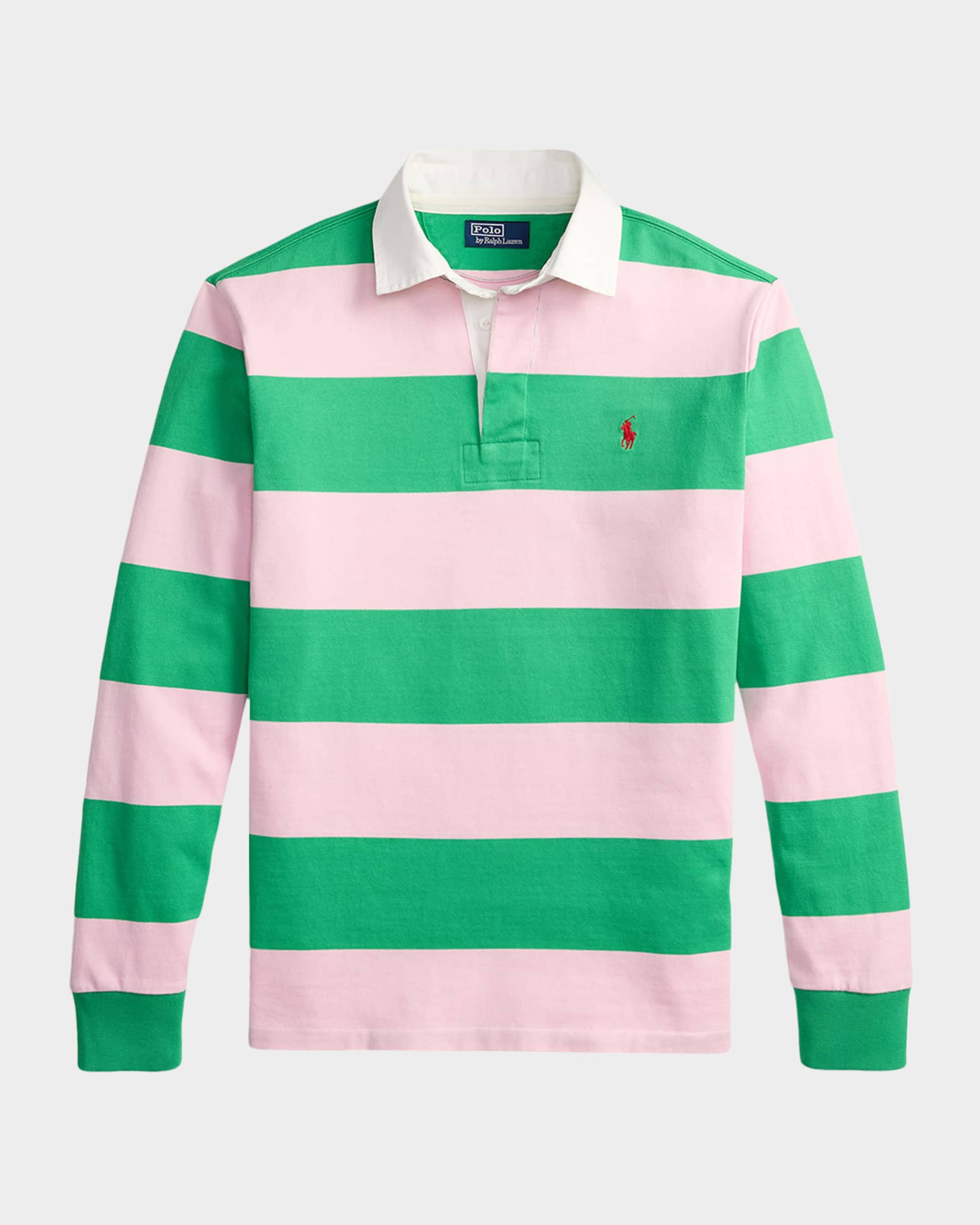 Men's Iconic Stripe Cotton Long-Sleeve Rugby Shirt | Neiman Marcus
