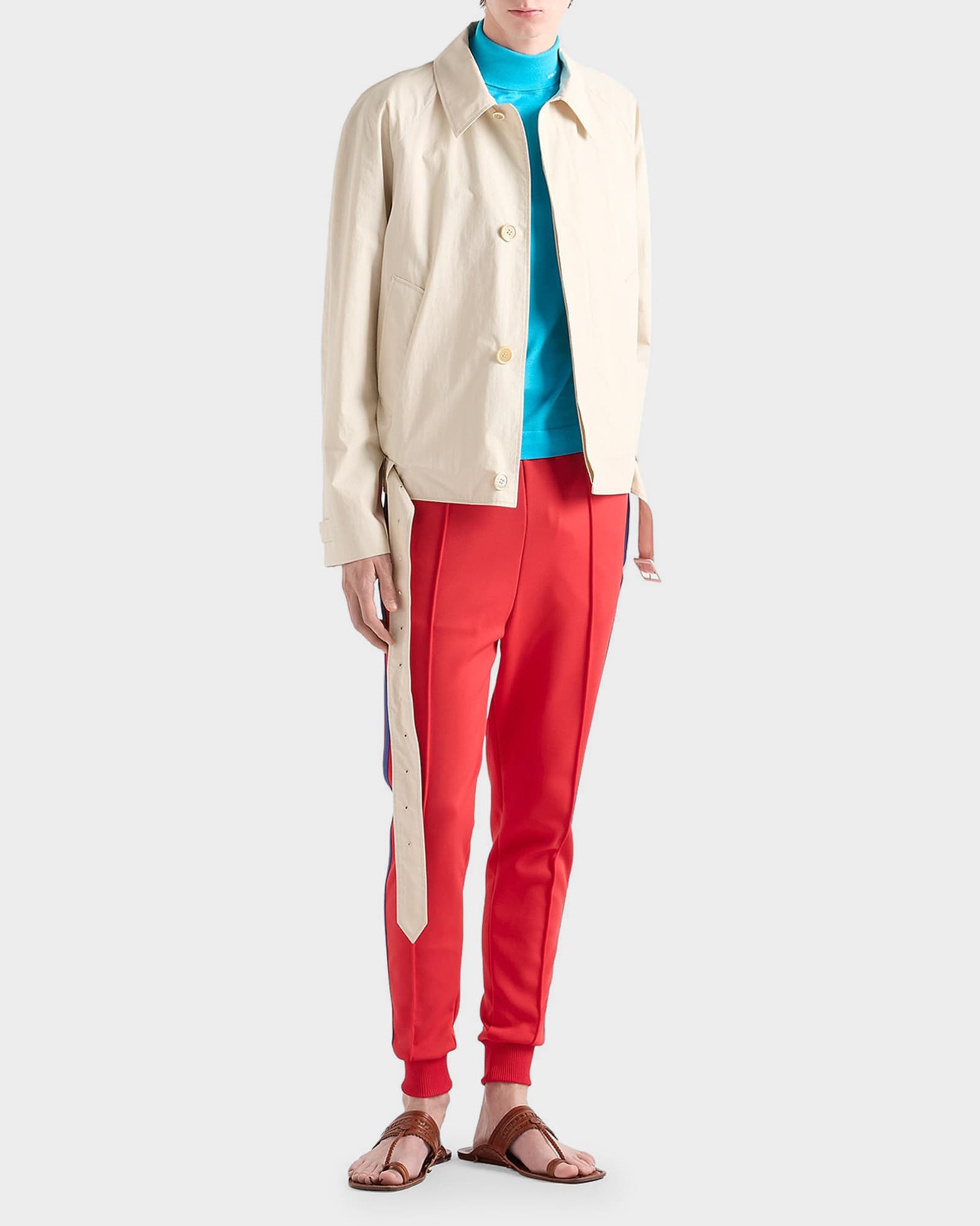 Prada Men's Side-Stripe Jogger Pants | Neiman Marcus