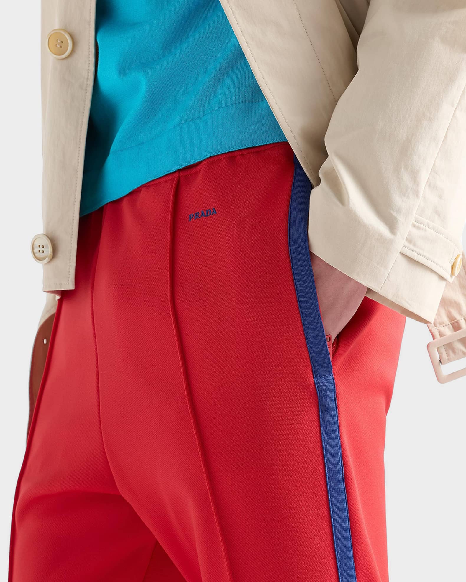 Prada Men's Side-Stripe Jogger Pants | Neiman Marcus