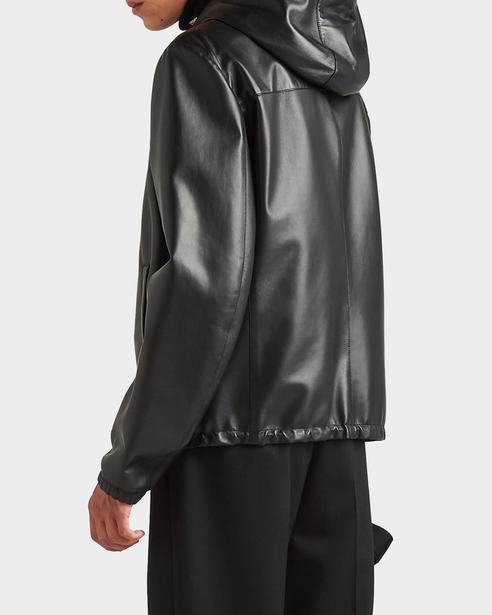 Prada Men's Reversible Nappa Leather & Re-Nylon Jacket | Neiman Marcus