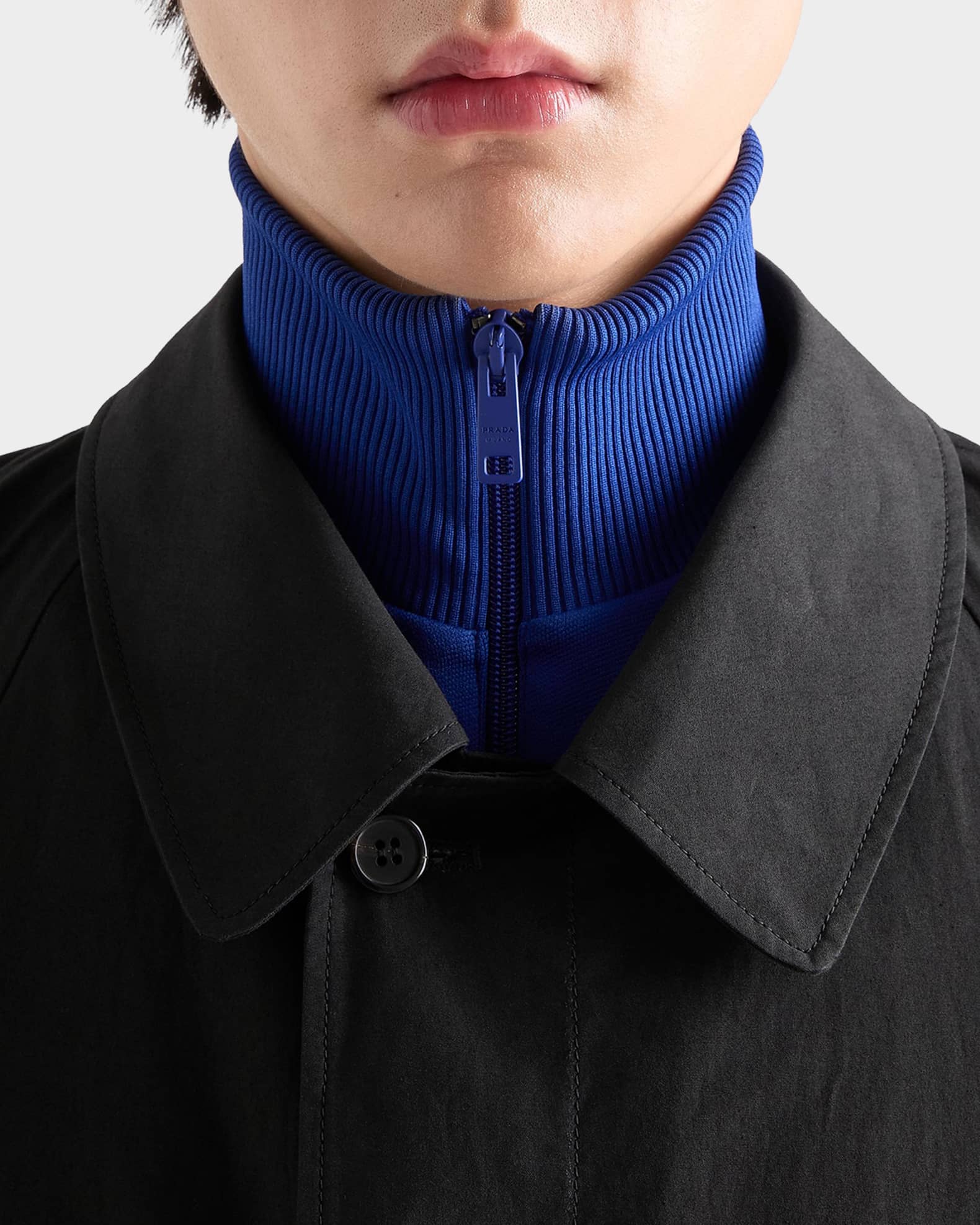 Prada Men's Technical Fabric Zip Track Jacket | Neiman Marcus