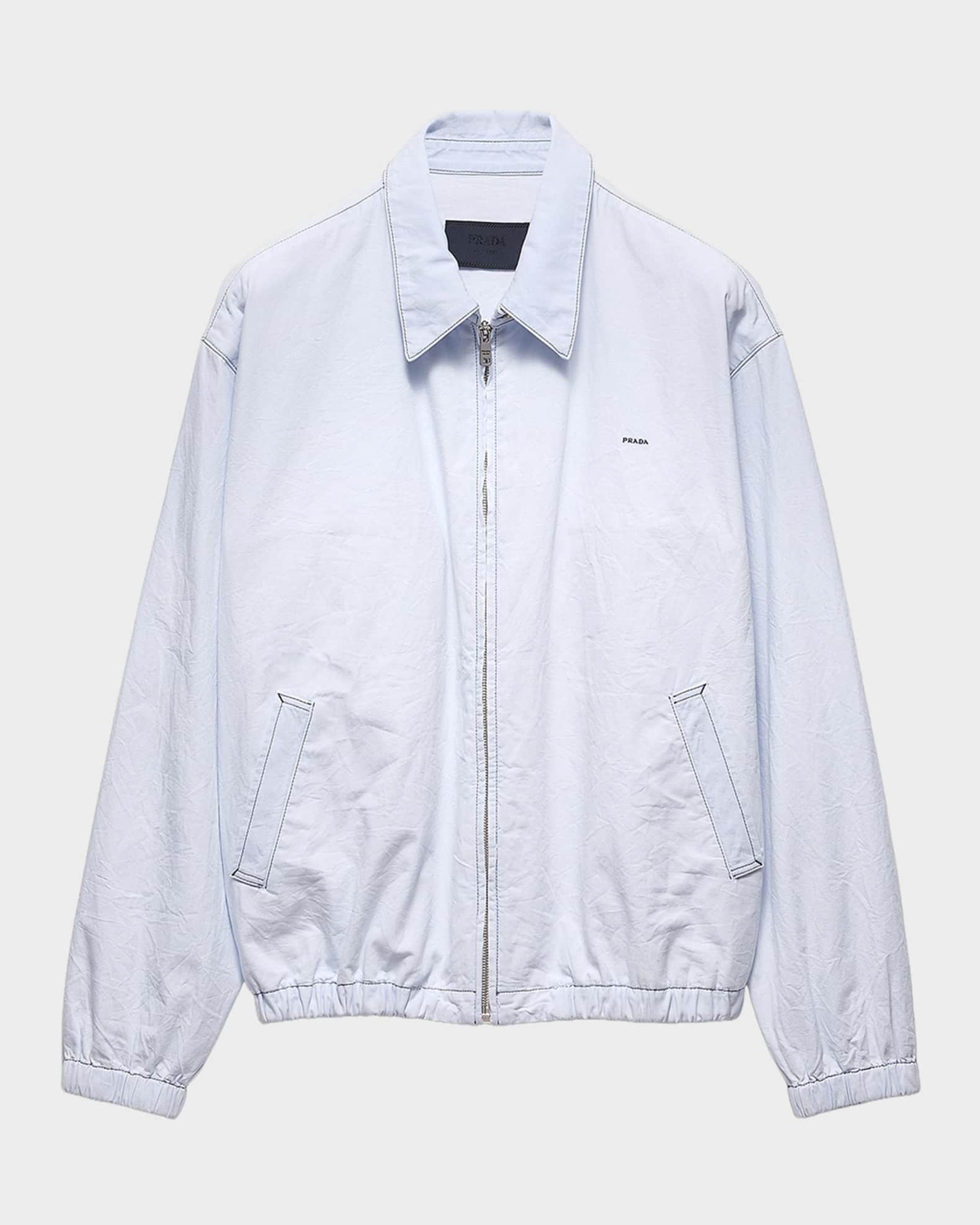 Prada Men's Chambray Blouson Jacket | Neiman Marcus