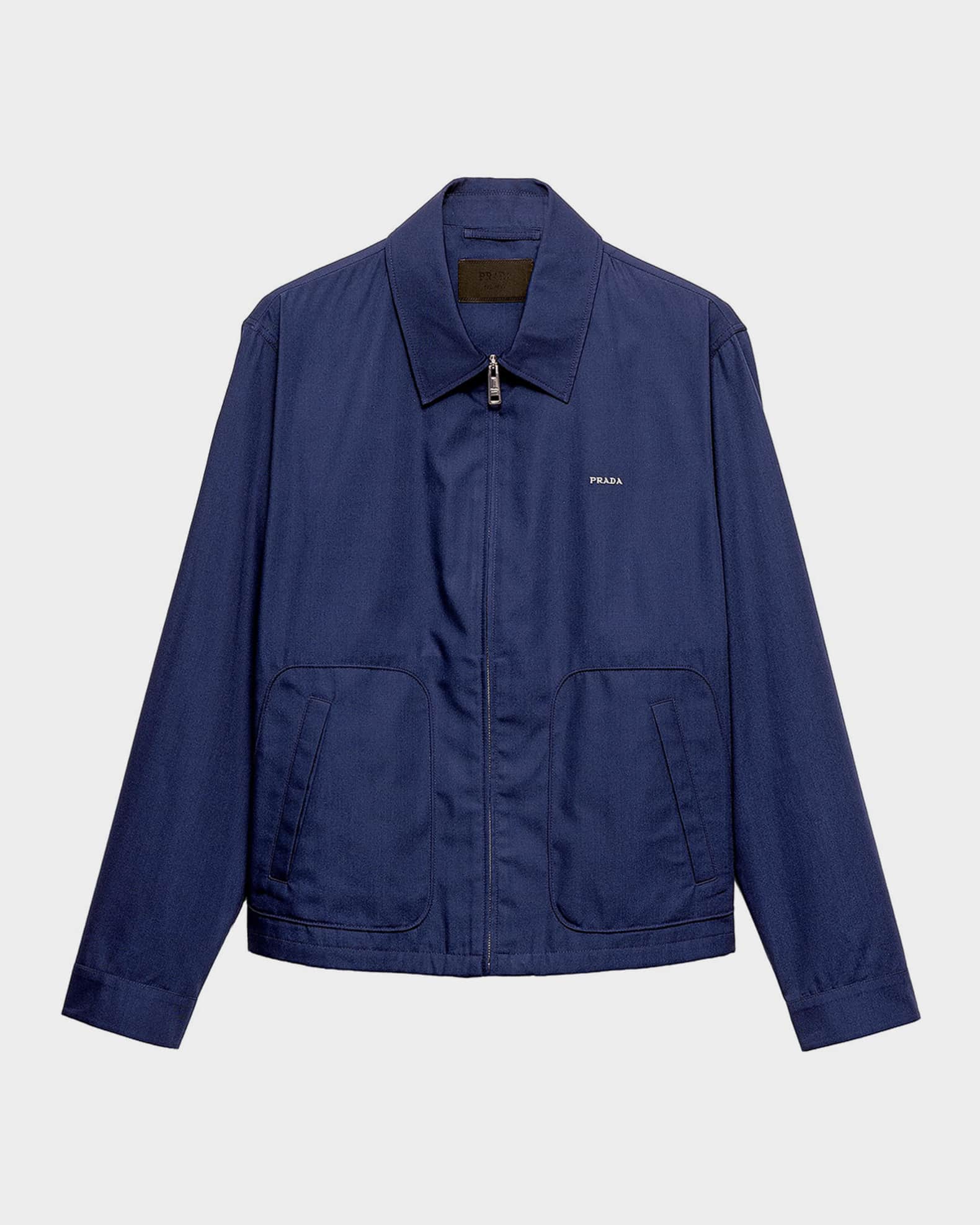 Prada Men's Technical Cotton Zip Jacket | Neiman Marcus