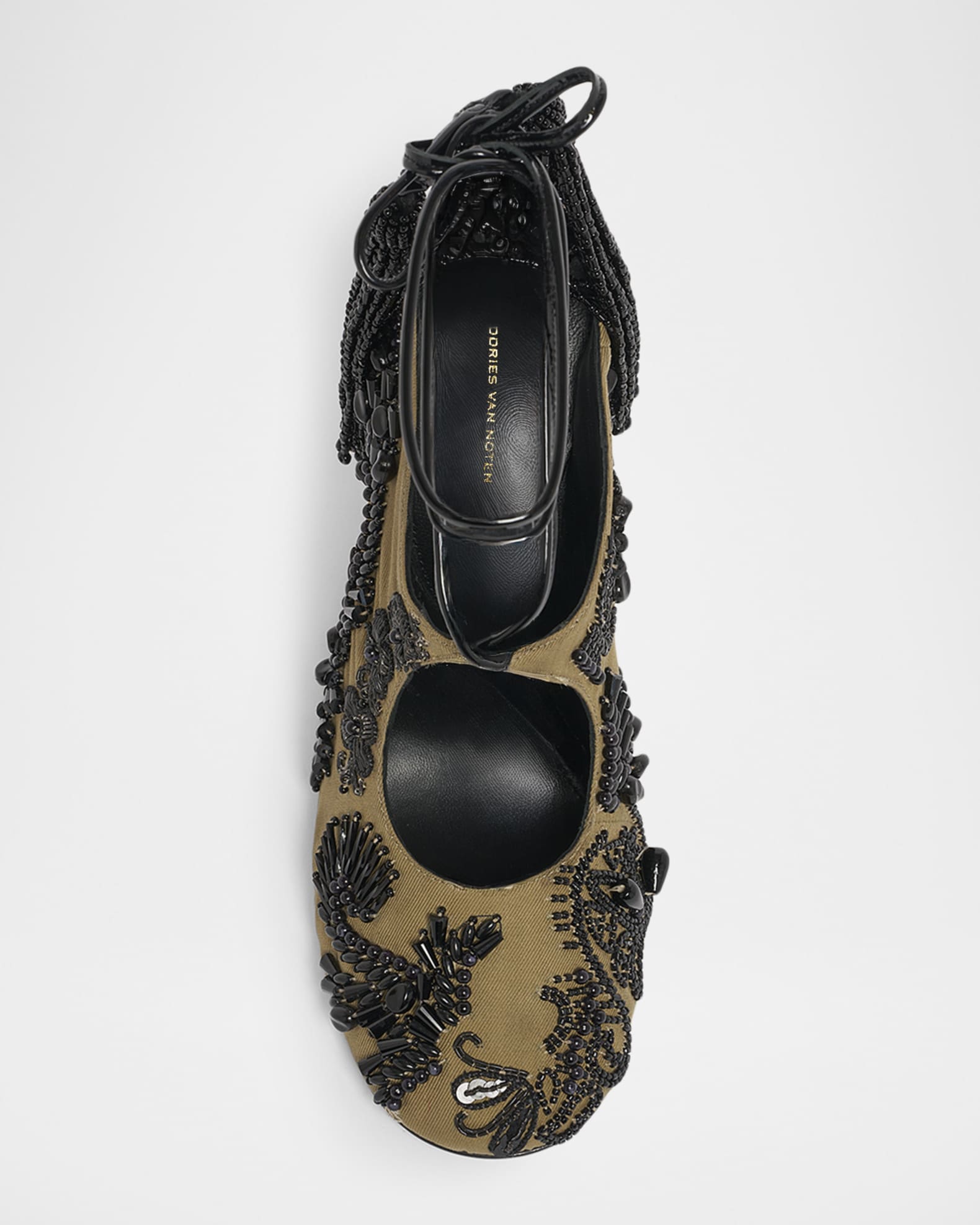 Dries Van Noten ドリス ジャガード ミュール Dries Van Noten 100mm Matador Embellished Twill Ankle-Tie Mules