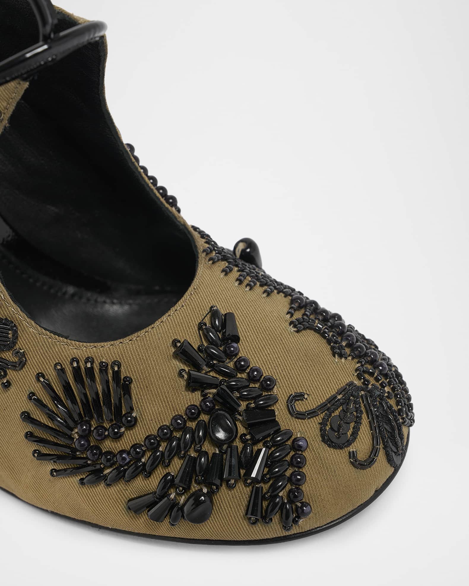 Dries Van Noten 100mm Matador Embellished Twill Ankle-Tie Mules