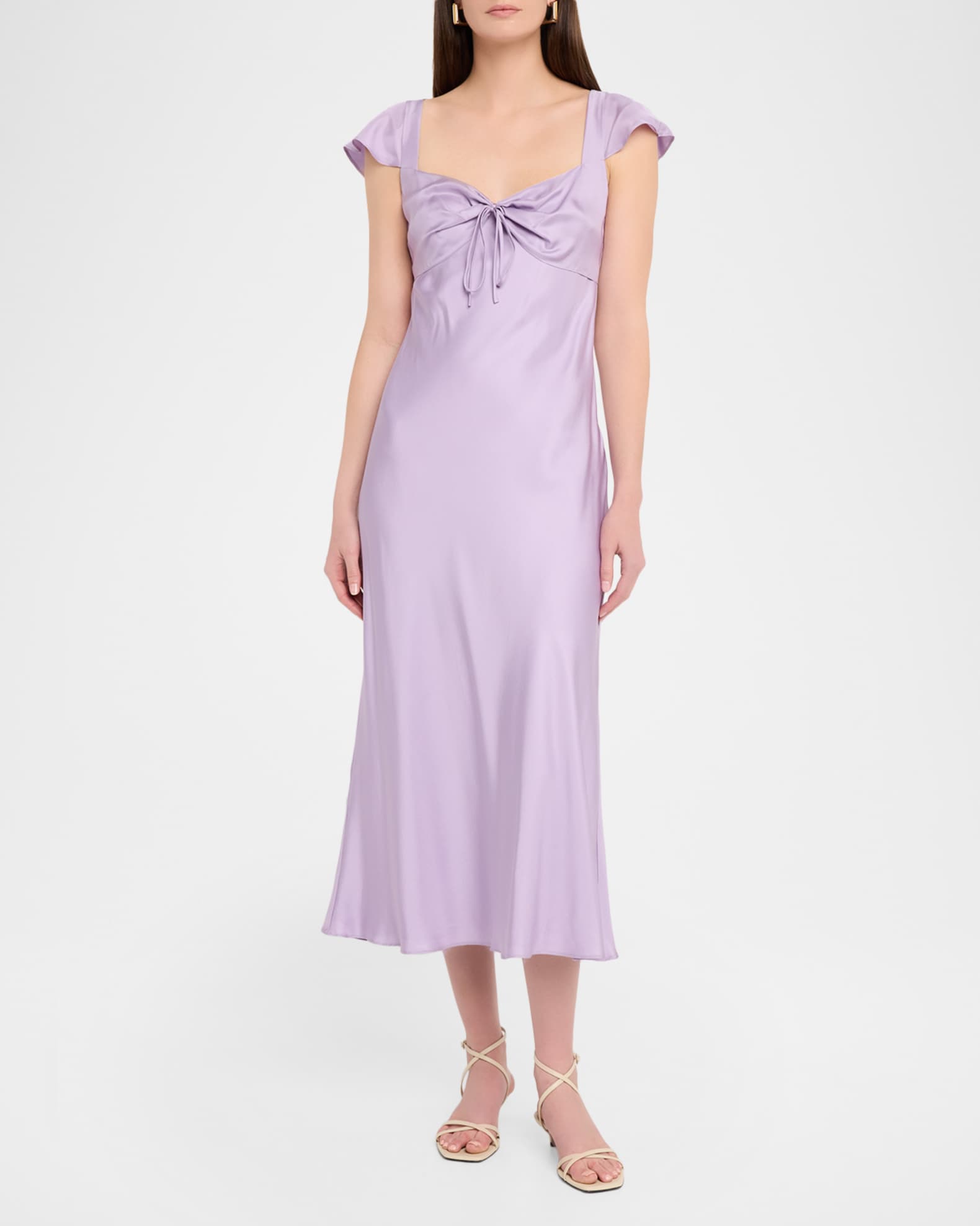 satin scoop neck bias midi slip dress Chocolate Warehouse Satin Scoop Neck Bias Midi Slip Dress