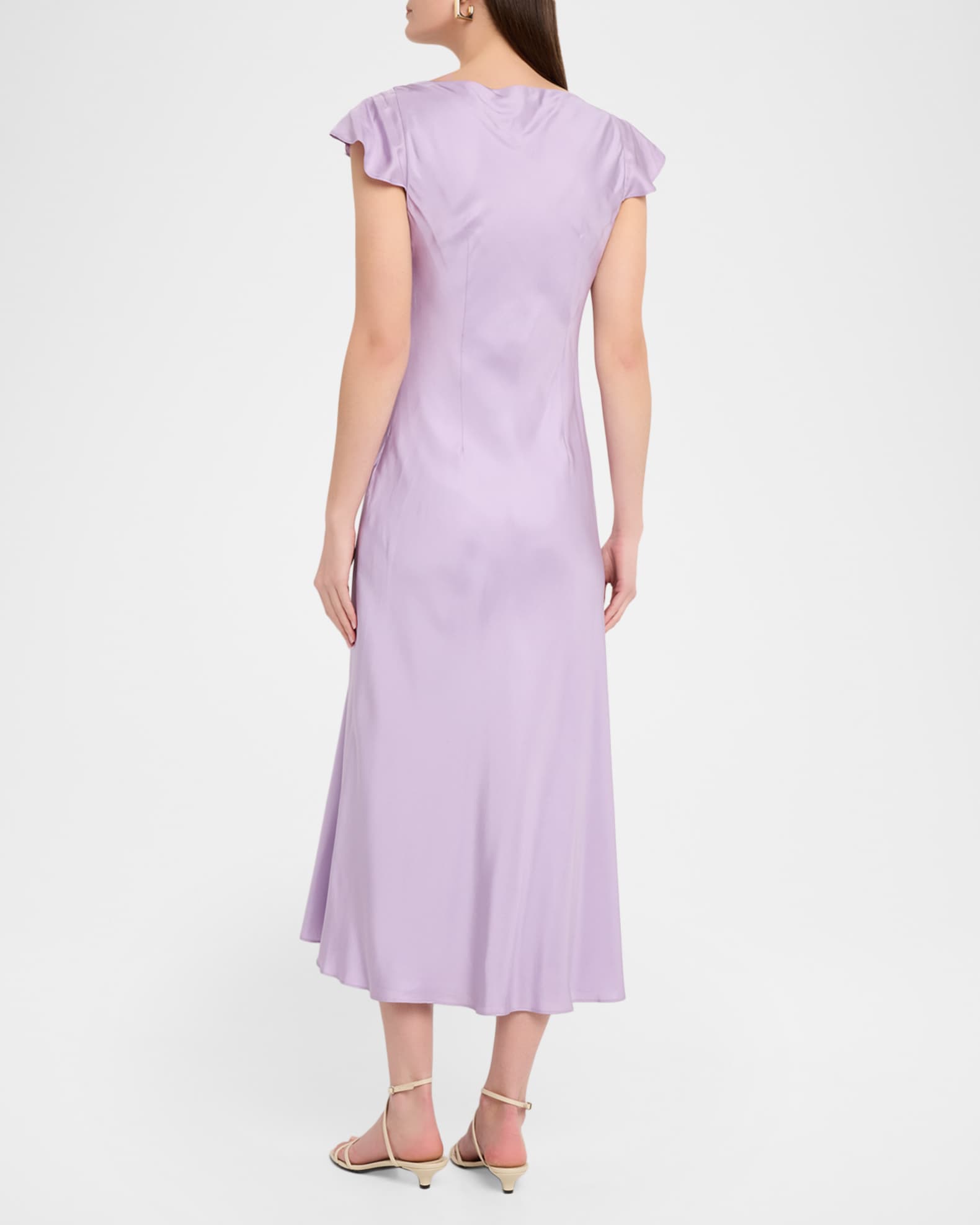 satin scoop neck bias midi slip dress Chocolate Warehouse Satin Scoop Neck Bias Midi Slip Dress